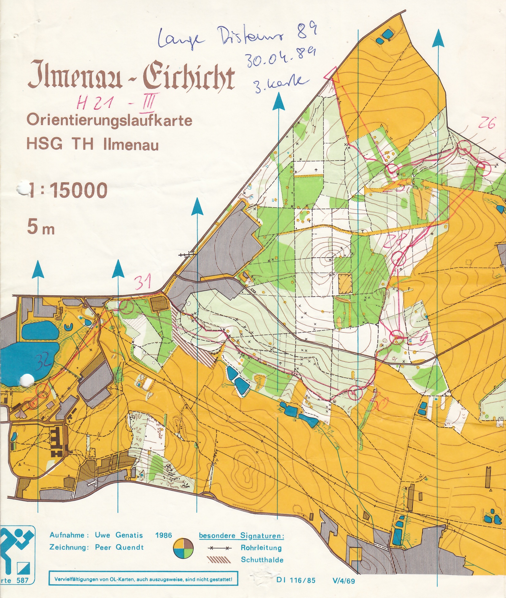 DDR-M Lang-OL Ilmenau - Karte 3 (1989-04-30)