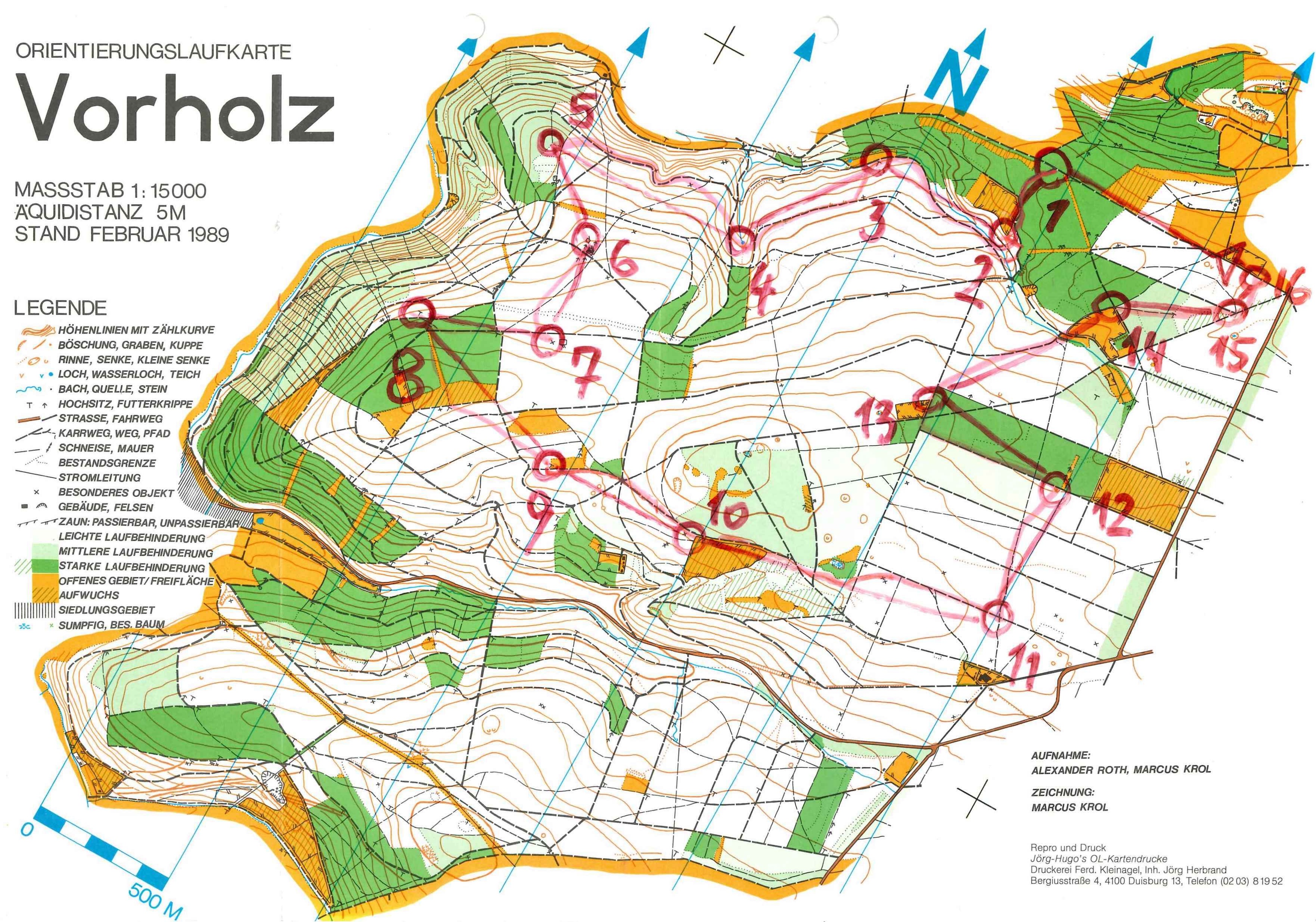 Trainings-OL Vorholz (14.03.1992)