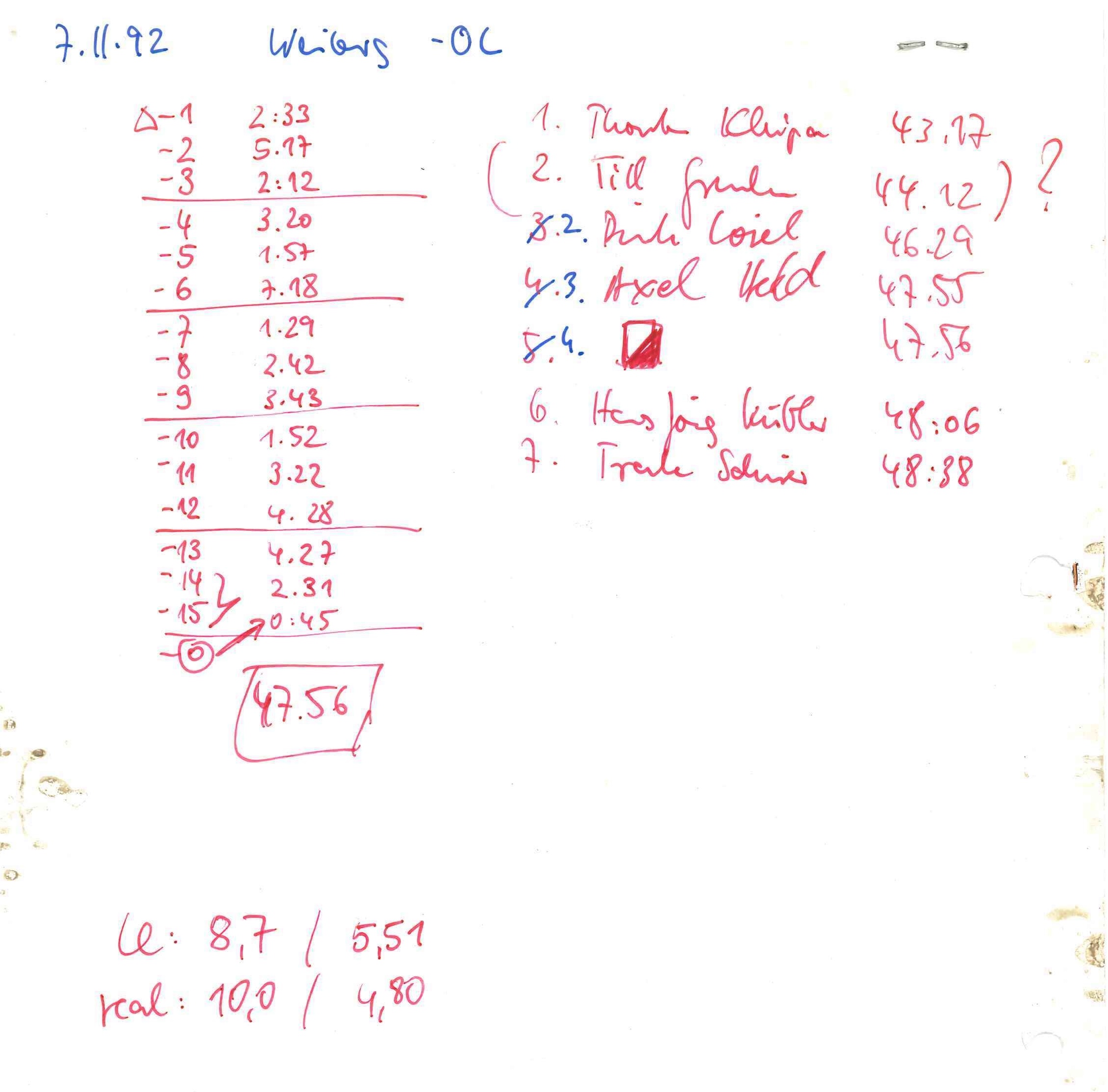 Weinberg-OL in Saulheim (07/11/1992)