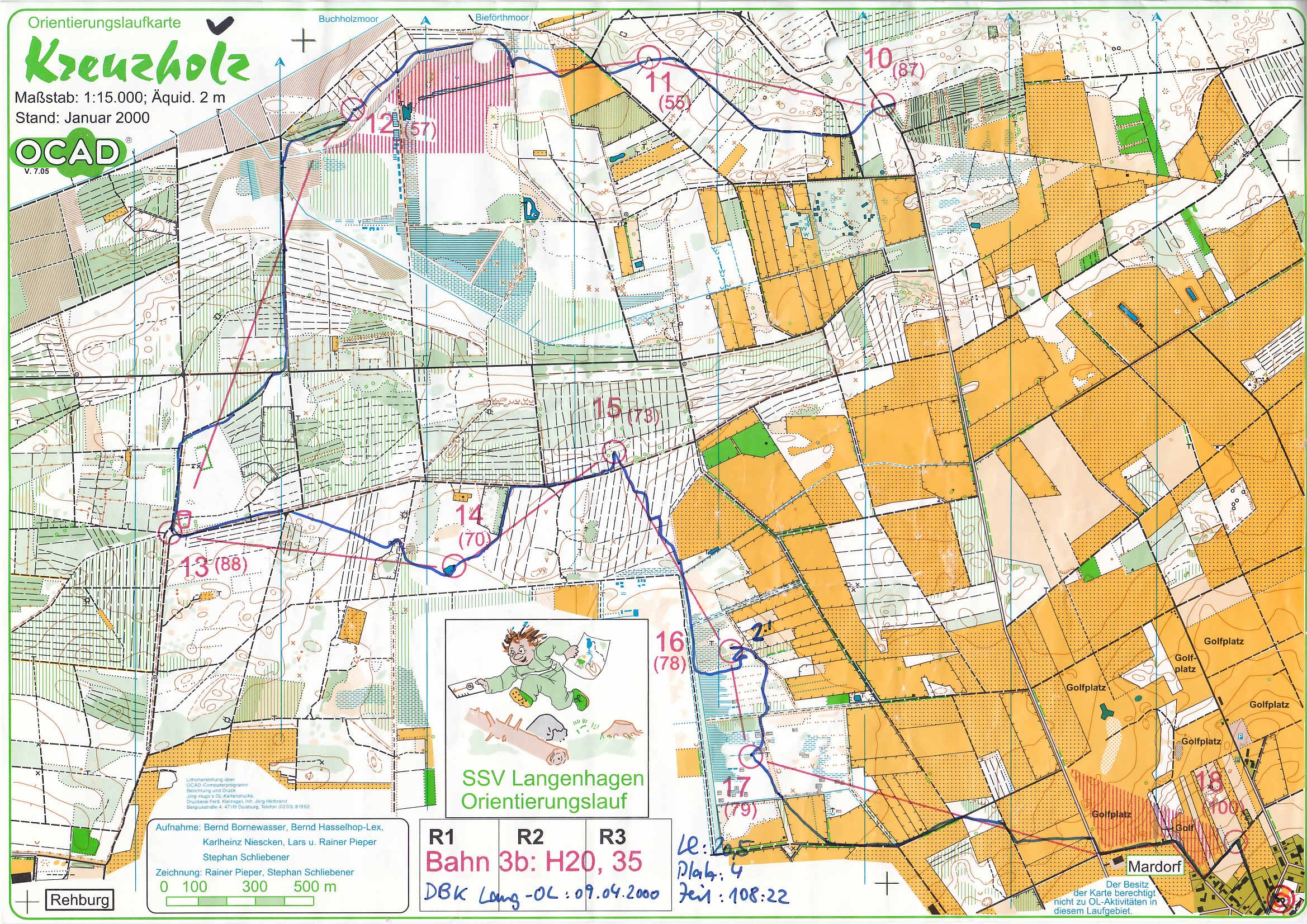 DBK Lang-OL in Steinhuder Meer - Karte 2 (2000-04-09)