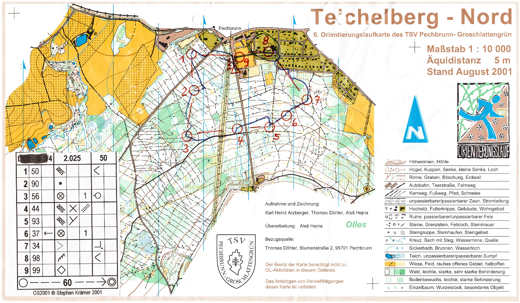 Bayerische Meisterschaft Staffel-OL 2001 - Leg 3 (20.10.2001)