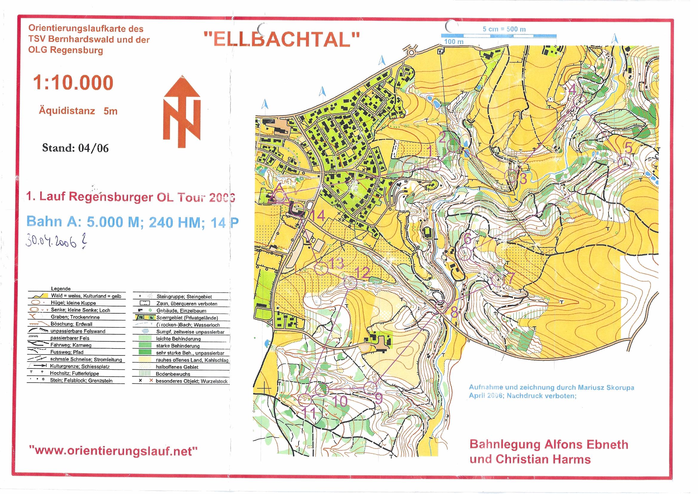 Regensburger OL-Tour 2006 Lauf 1 (30.04.2006)