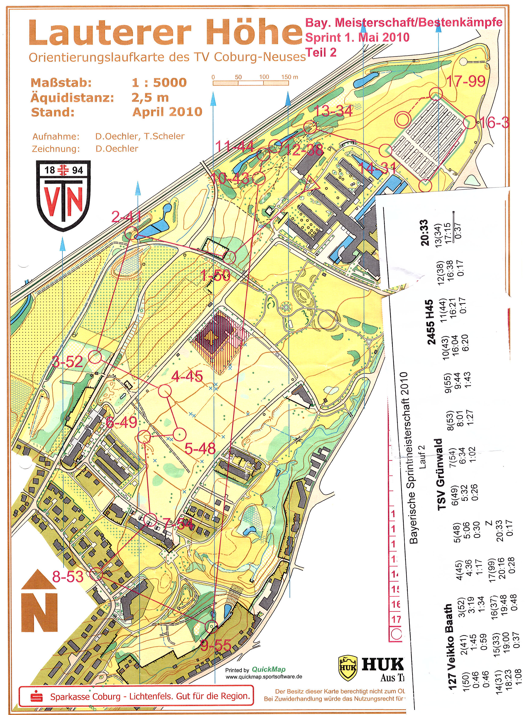 Bayerische Meisterschaften Sprint-OL 2010 Lauf 2 (01-05-2010)