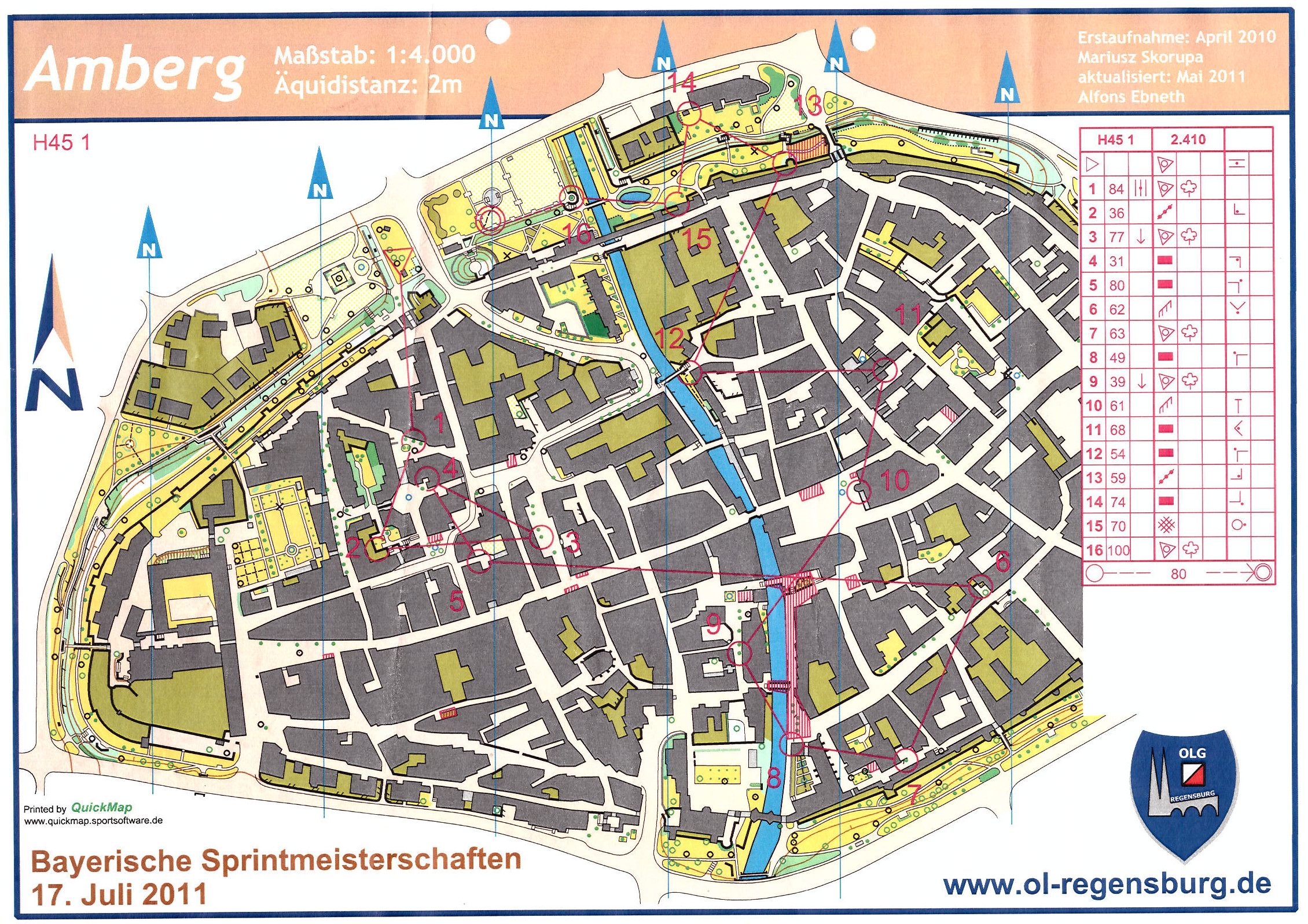 BayM Sprint-OL 2011 Lauf 1 (17/07/2011)