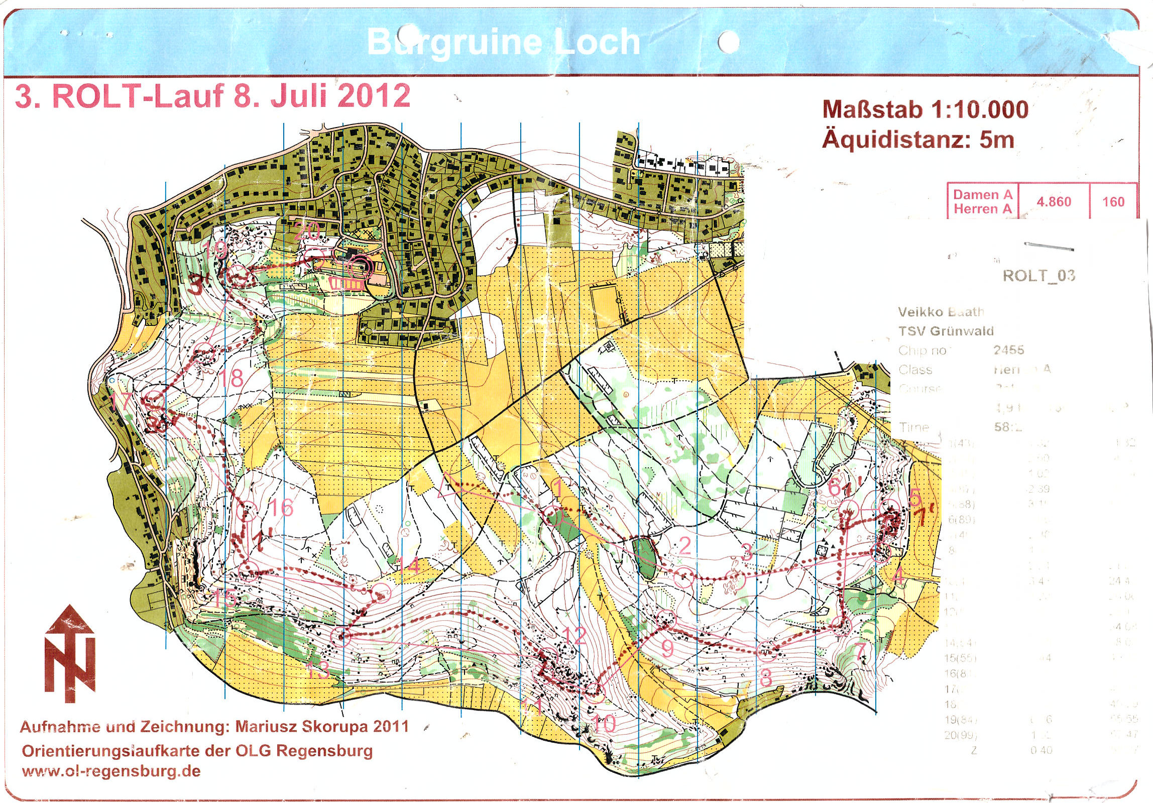 Regensburger OL-Tour 2012 Lauf 3 (08/07/2012)