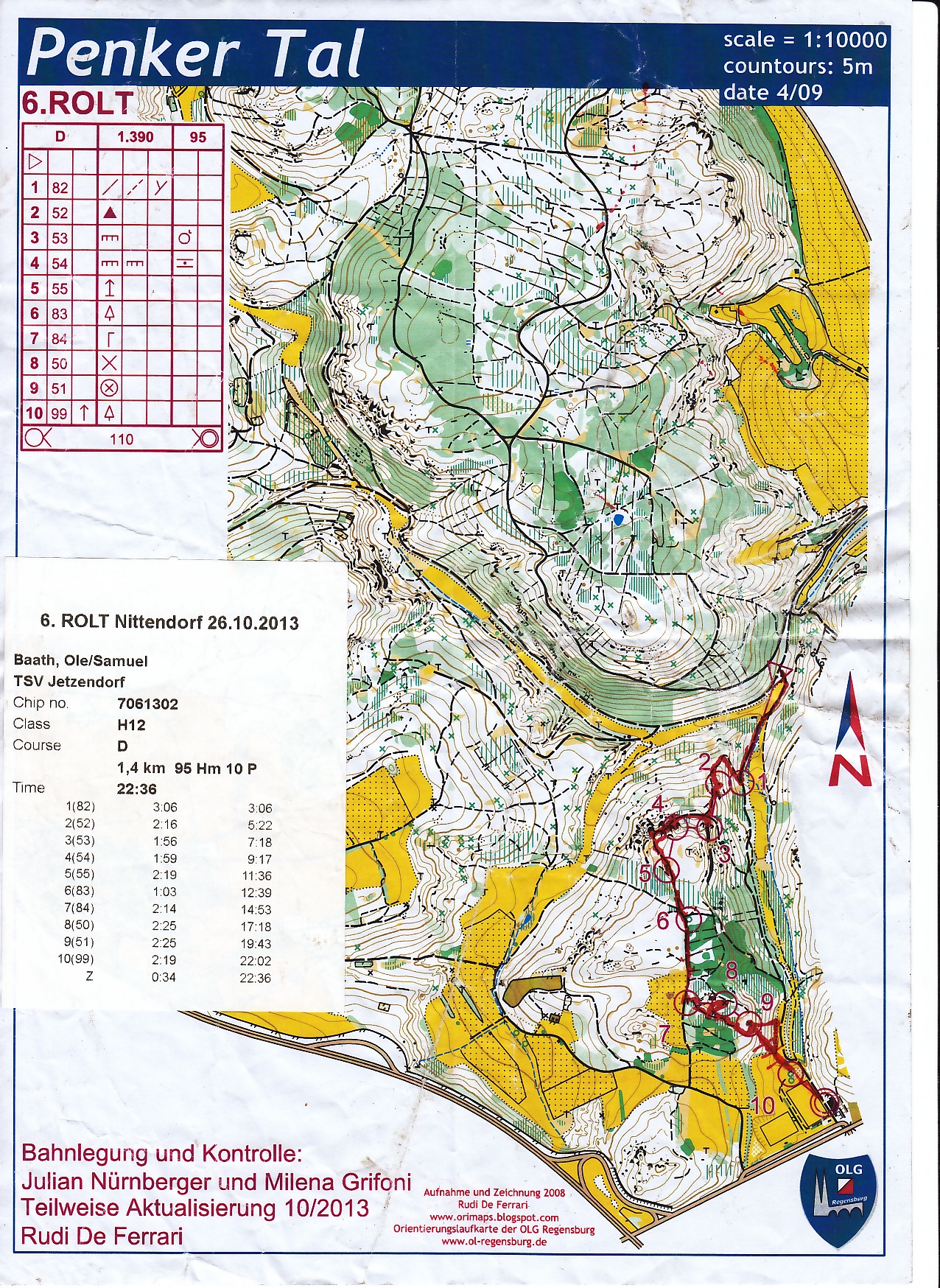 Regensburger OL-Tour 2013 Lauf 6 (26/10/2013)