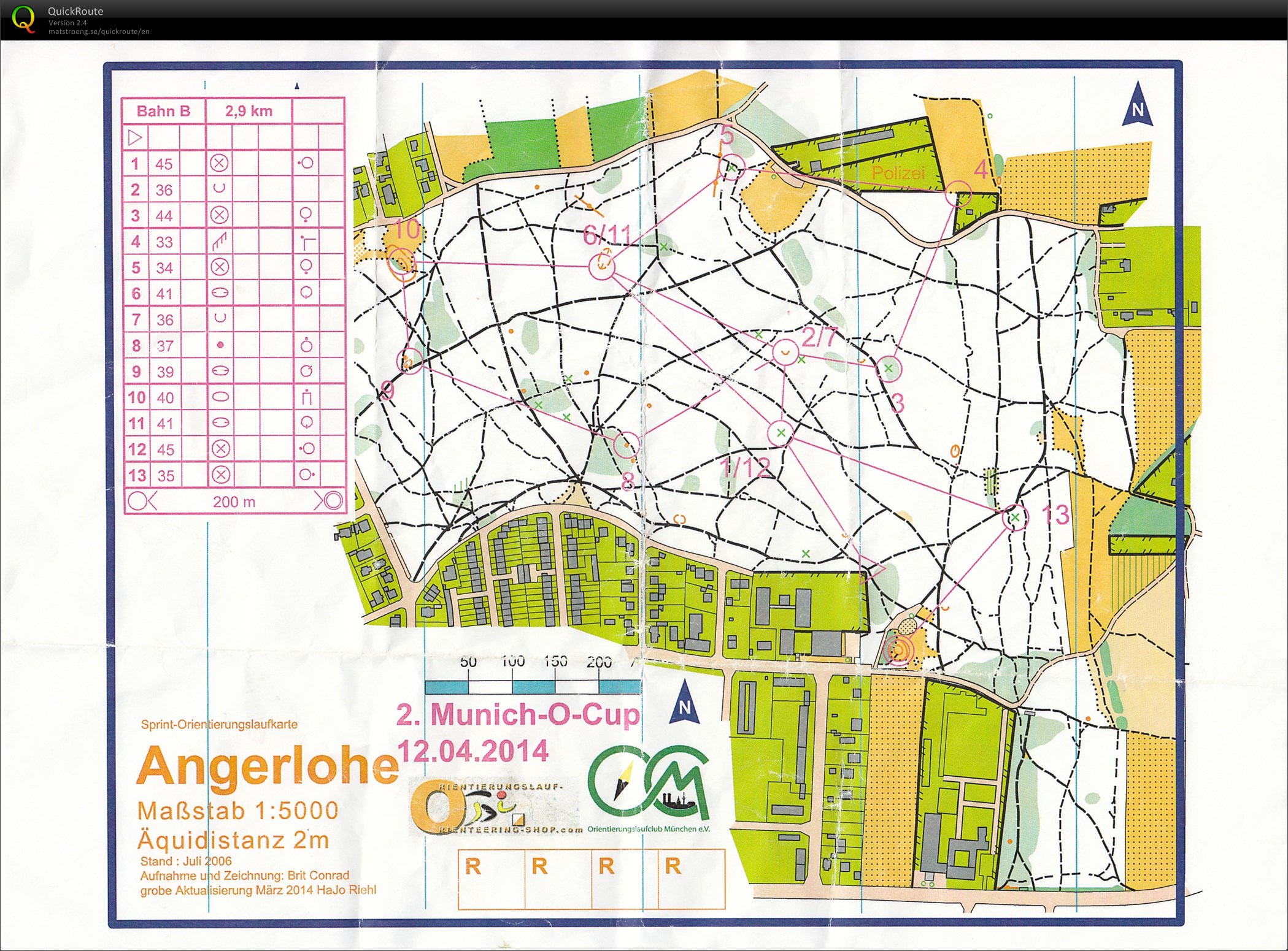 Munich O-Cup 2014 Lauf 2 (12.04.2014)