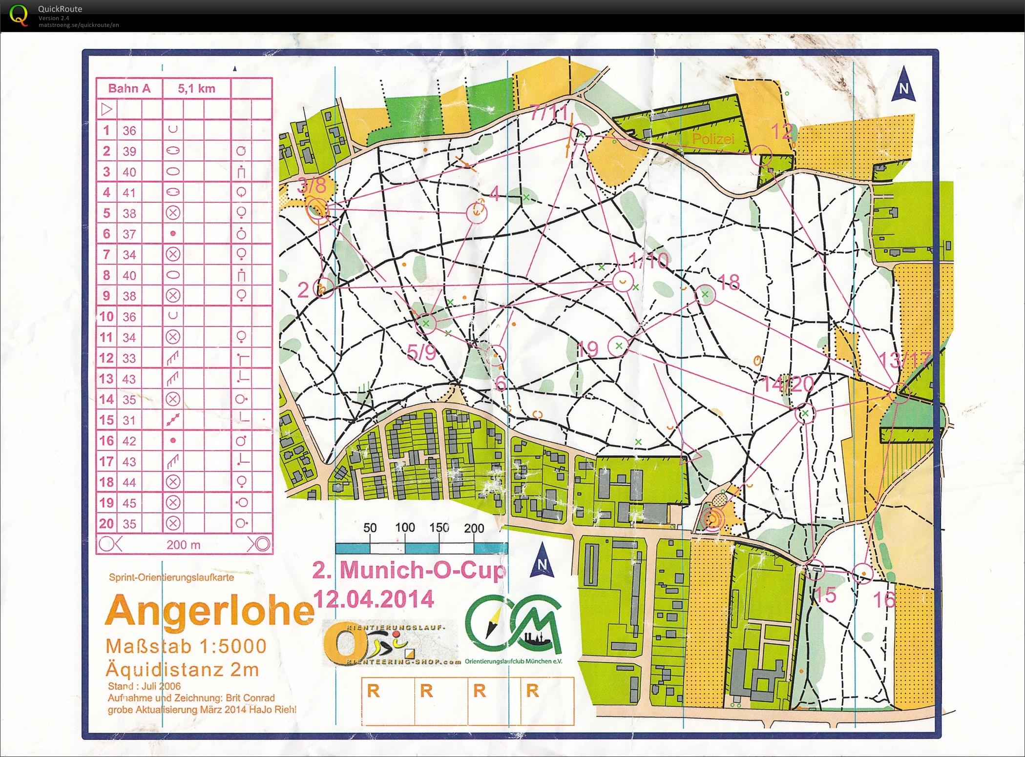 Munich O-Cup 2014 Lauf 2 (12-04-2014)