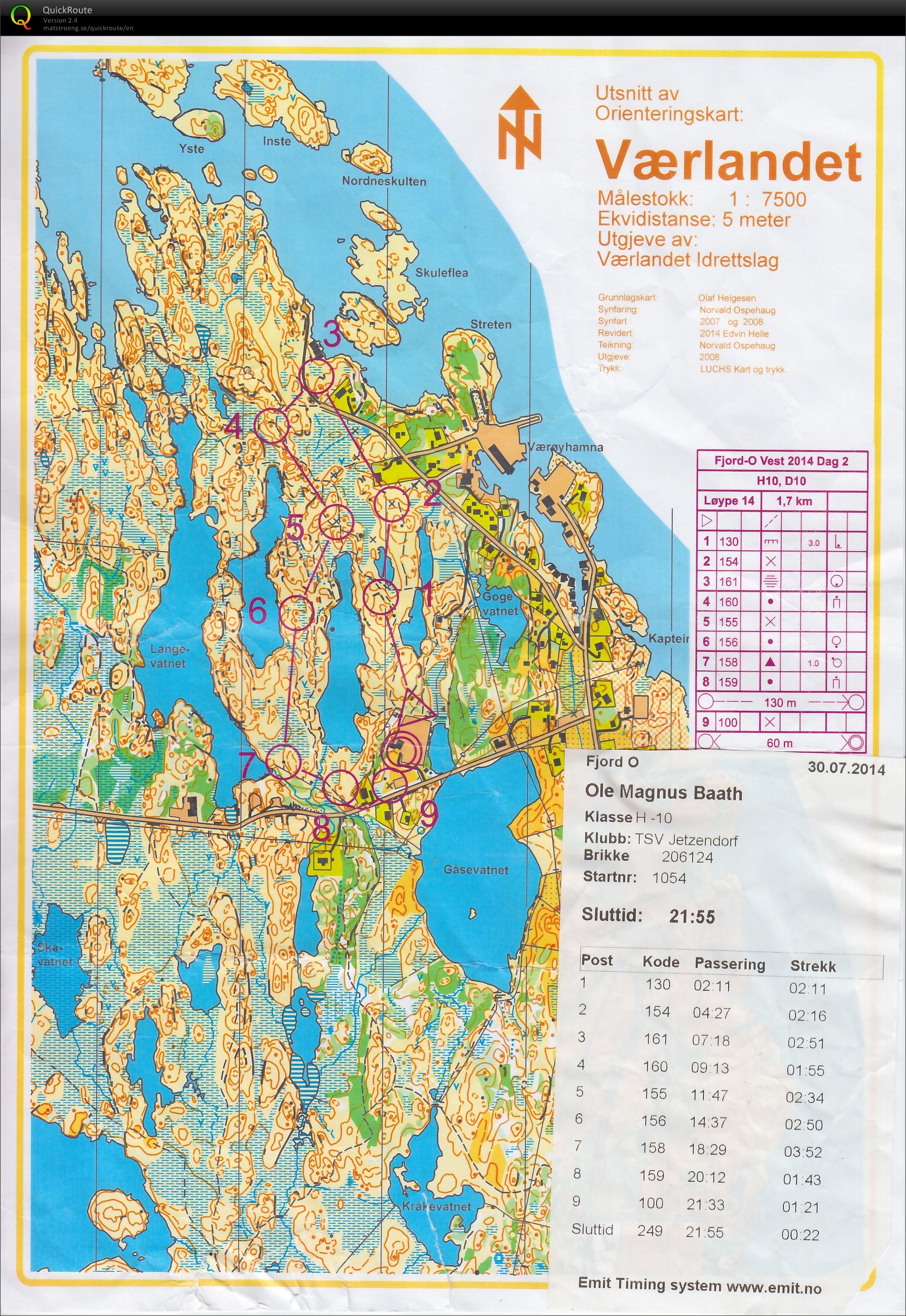 Fjord-O Vest 2014 Etappe 2 (31-07-2014)