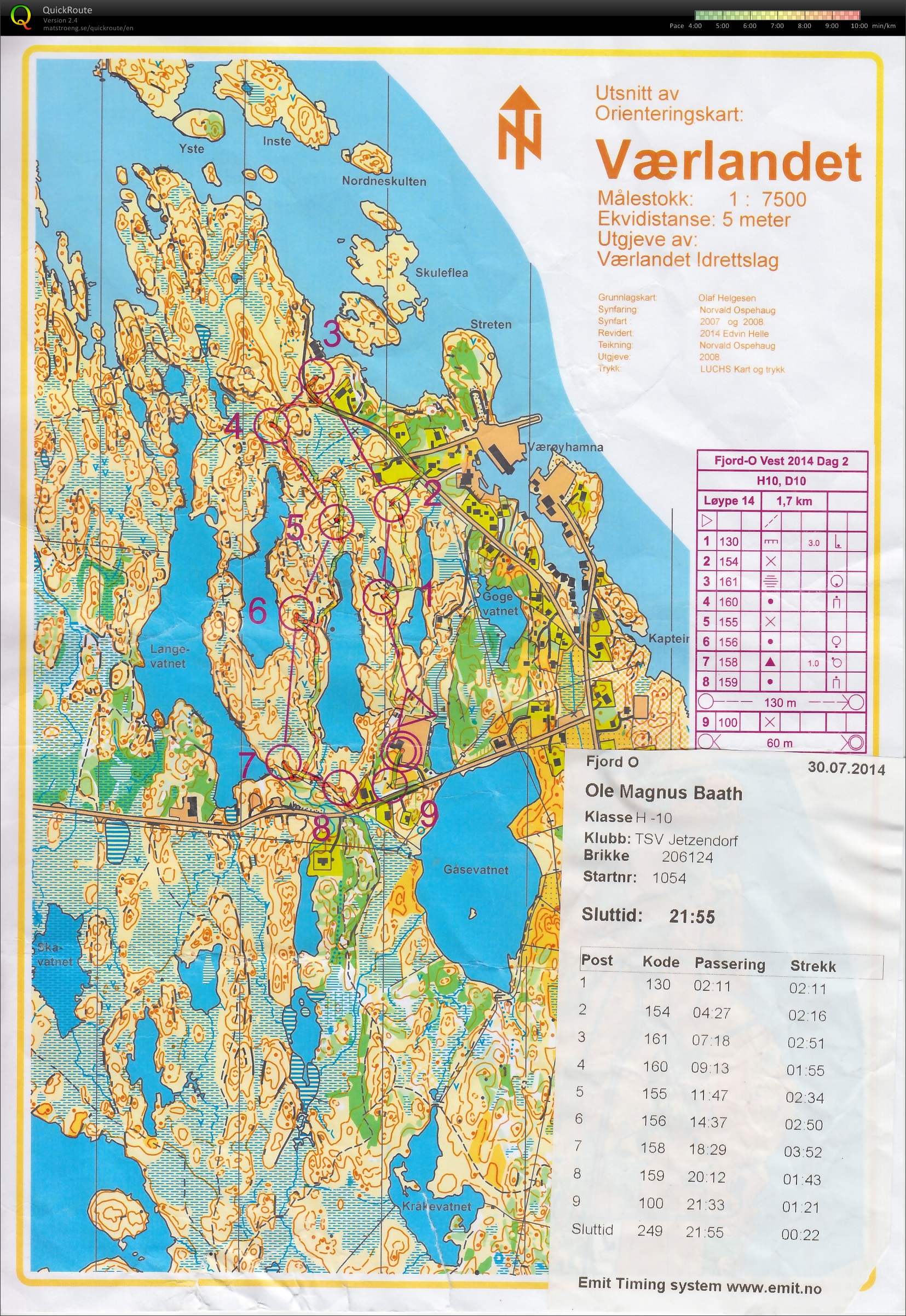 Fjord-O Vest 2014 Etappe 2 (31.07.2014)