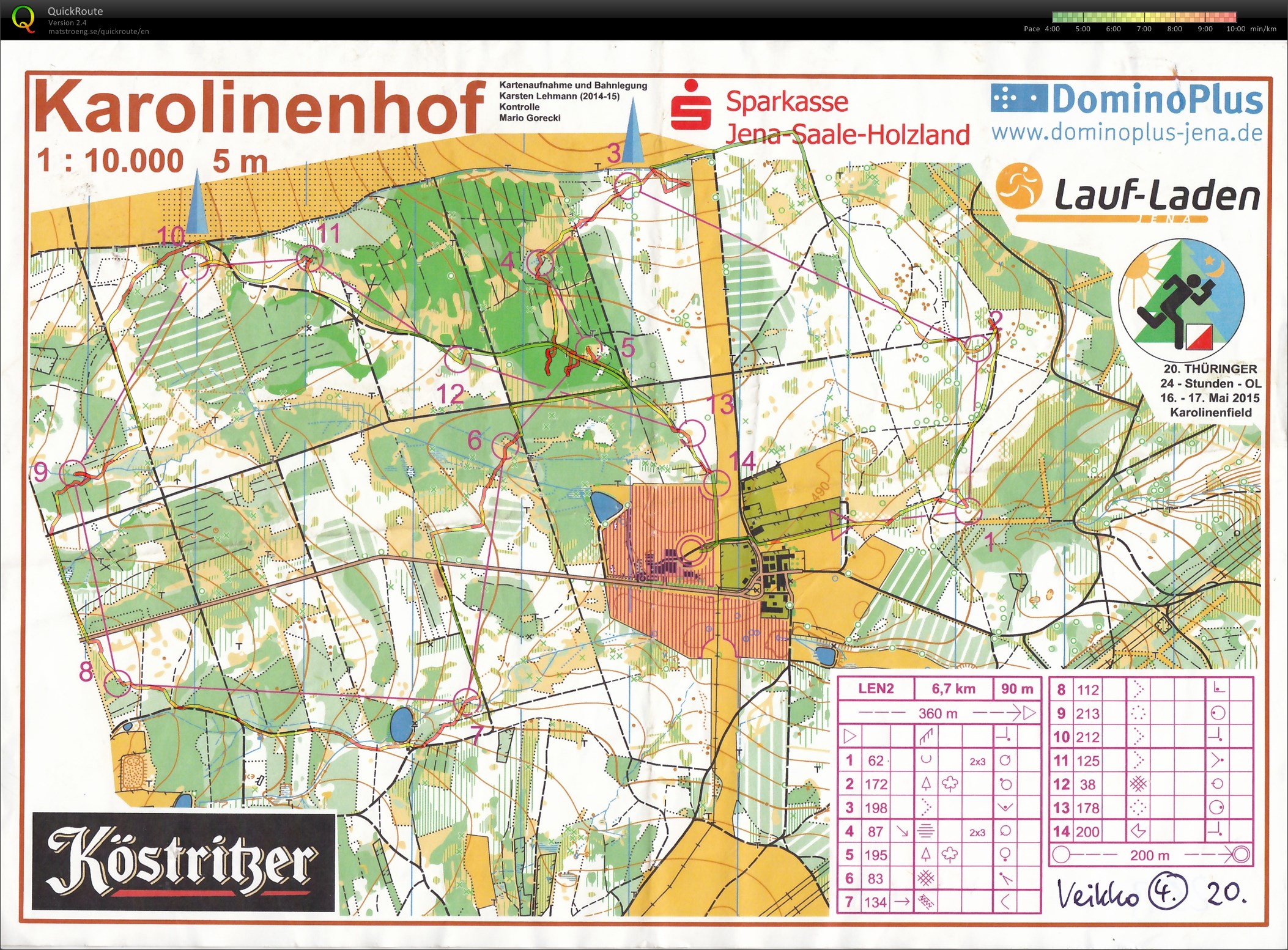 20. 24h-OL 2015 Karolinenfield Lauf 1 LE4 (16-05-2015)