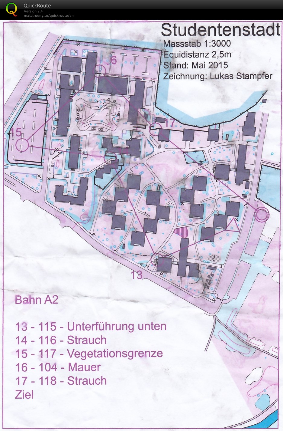 Munich O-Cup 2015 Lauf 4 - Karte 2 (24.05.2015)