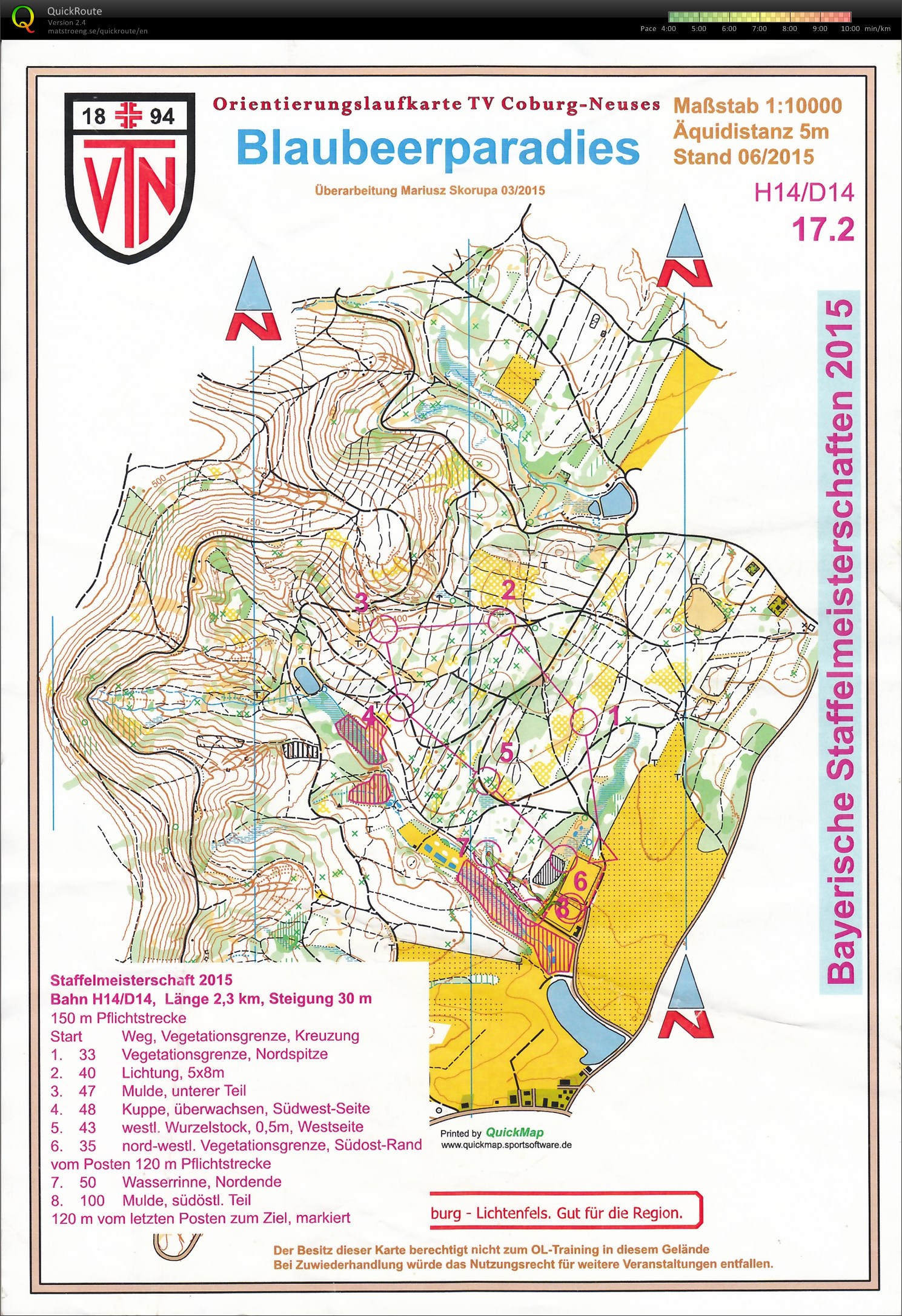 BayM Staffel-OL 2015 Coburg - Lauf 1 (13/06/2015)