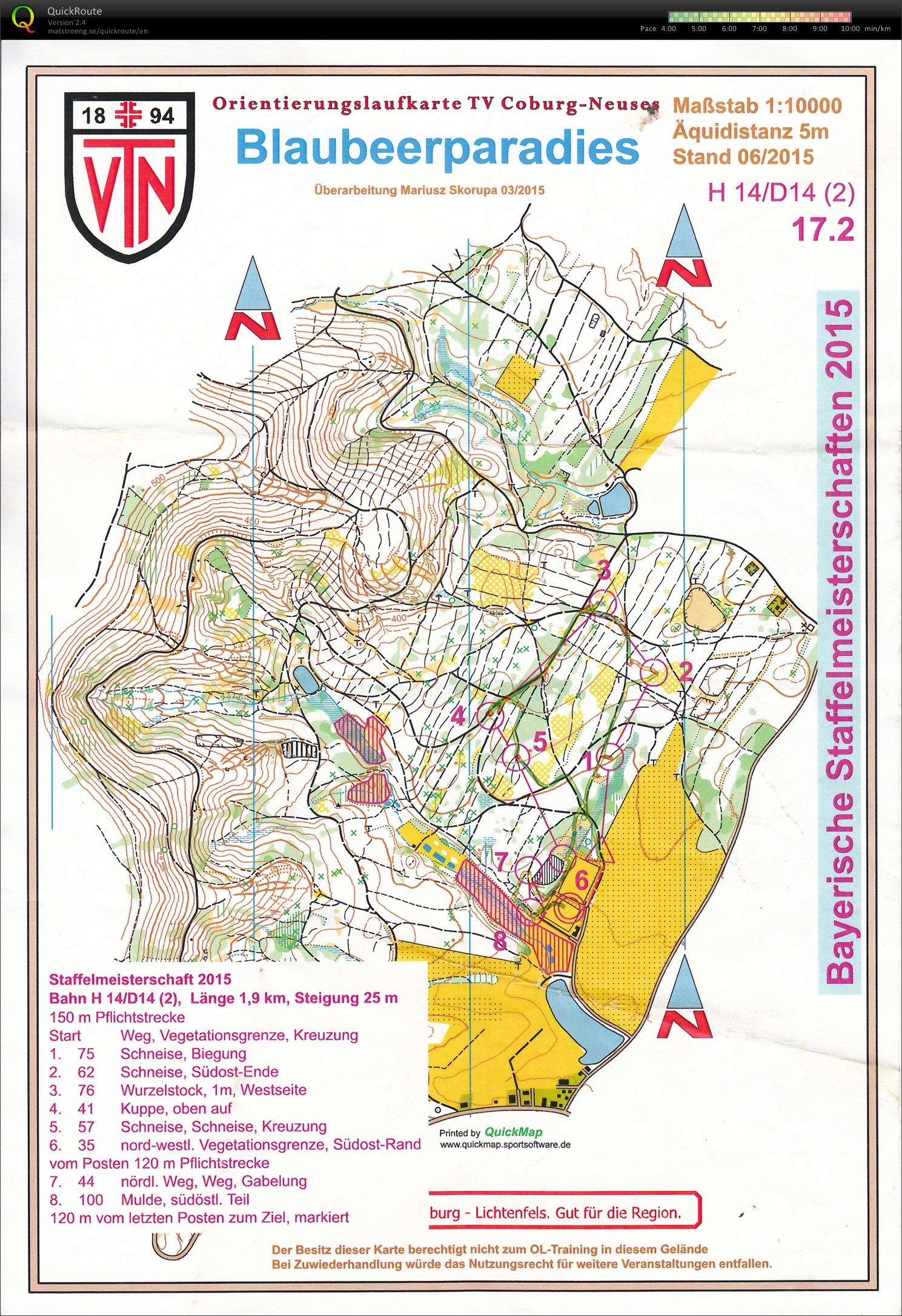 BayM Staffel-OL 2015 Coburg - Lauf 2 (13.06.2015)