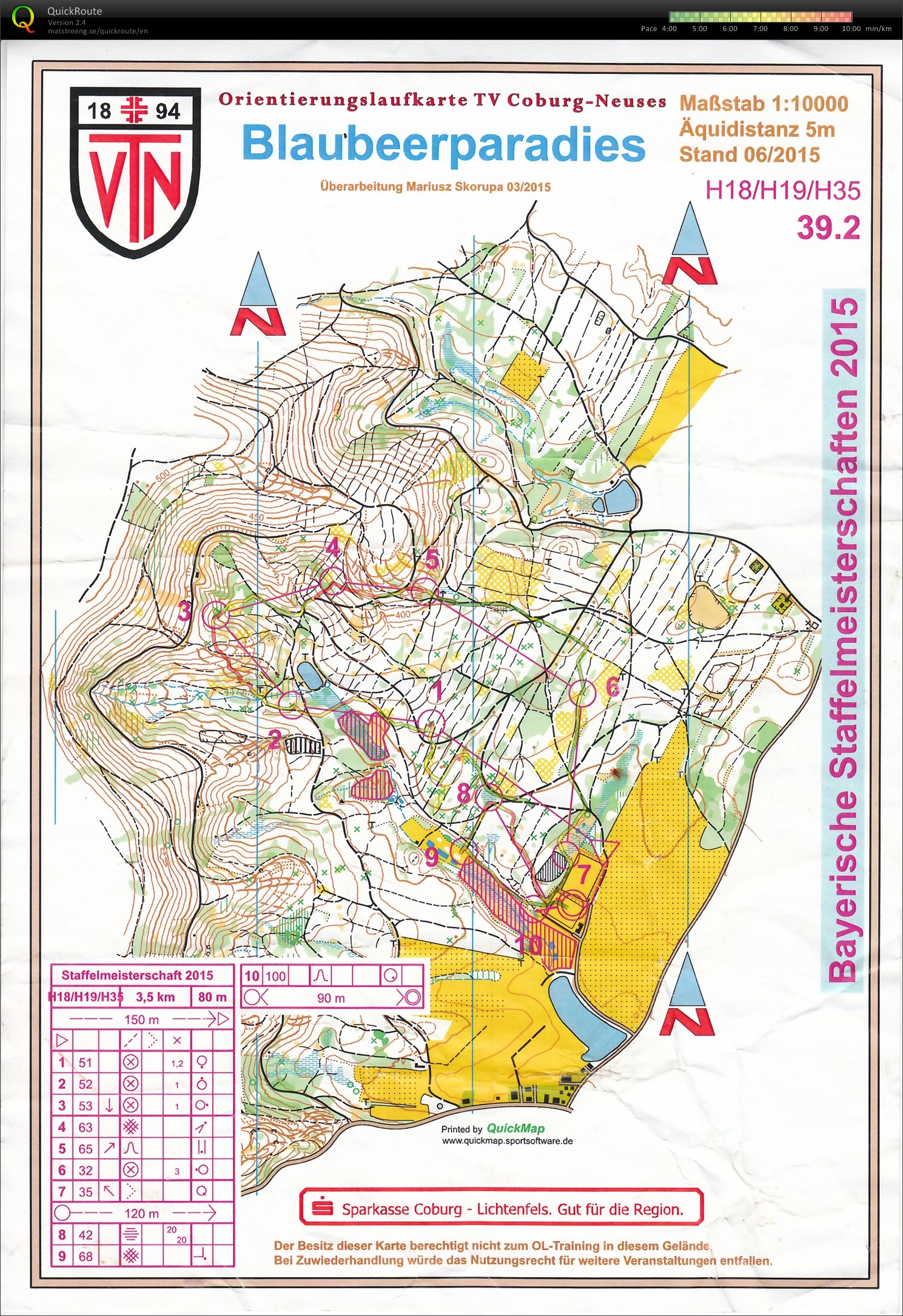 BayM Staffel-OL 2015 Coburg - Lauf 1 (2015-06-13)