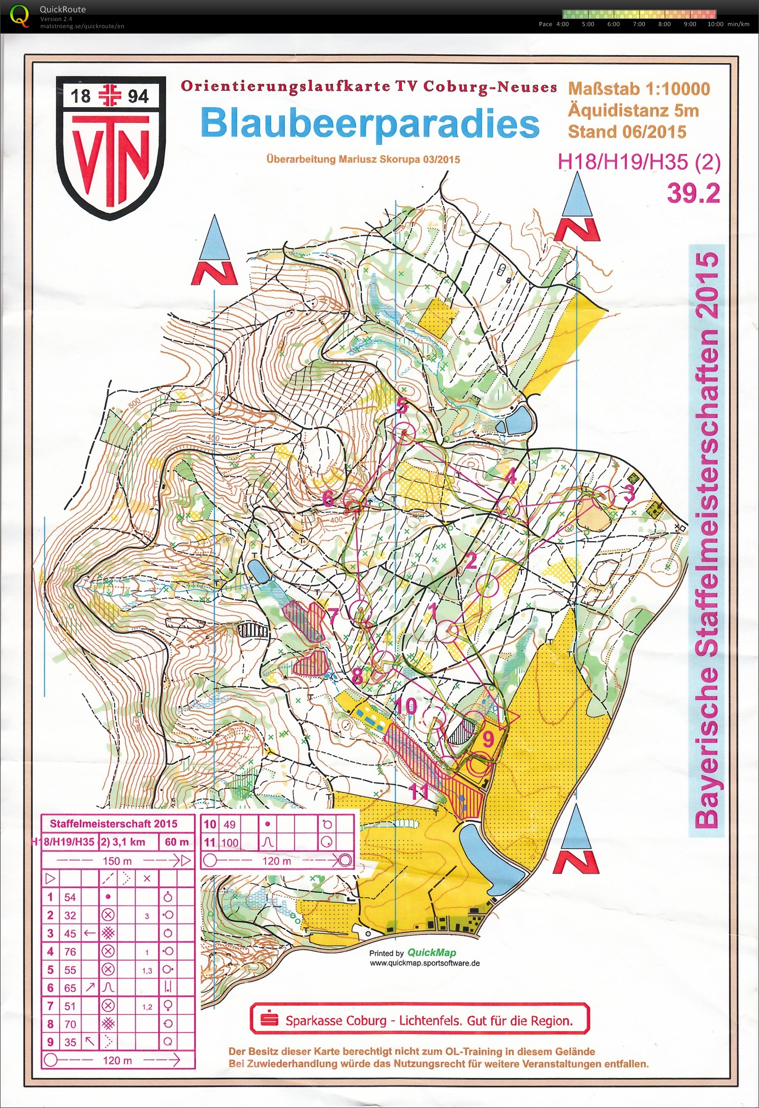 BayM Staffel-OL 2015 Coburg - Lauf 2 (13-06-2015)