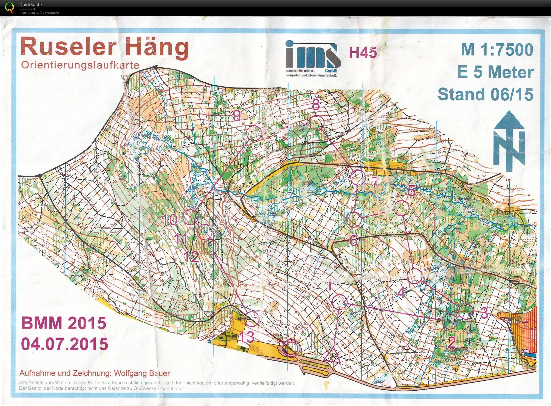 Bayerische Meisterschaften Mittel-OL 2015 - Rusel (04-07-2015)