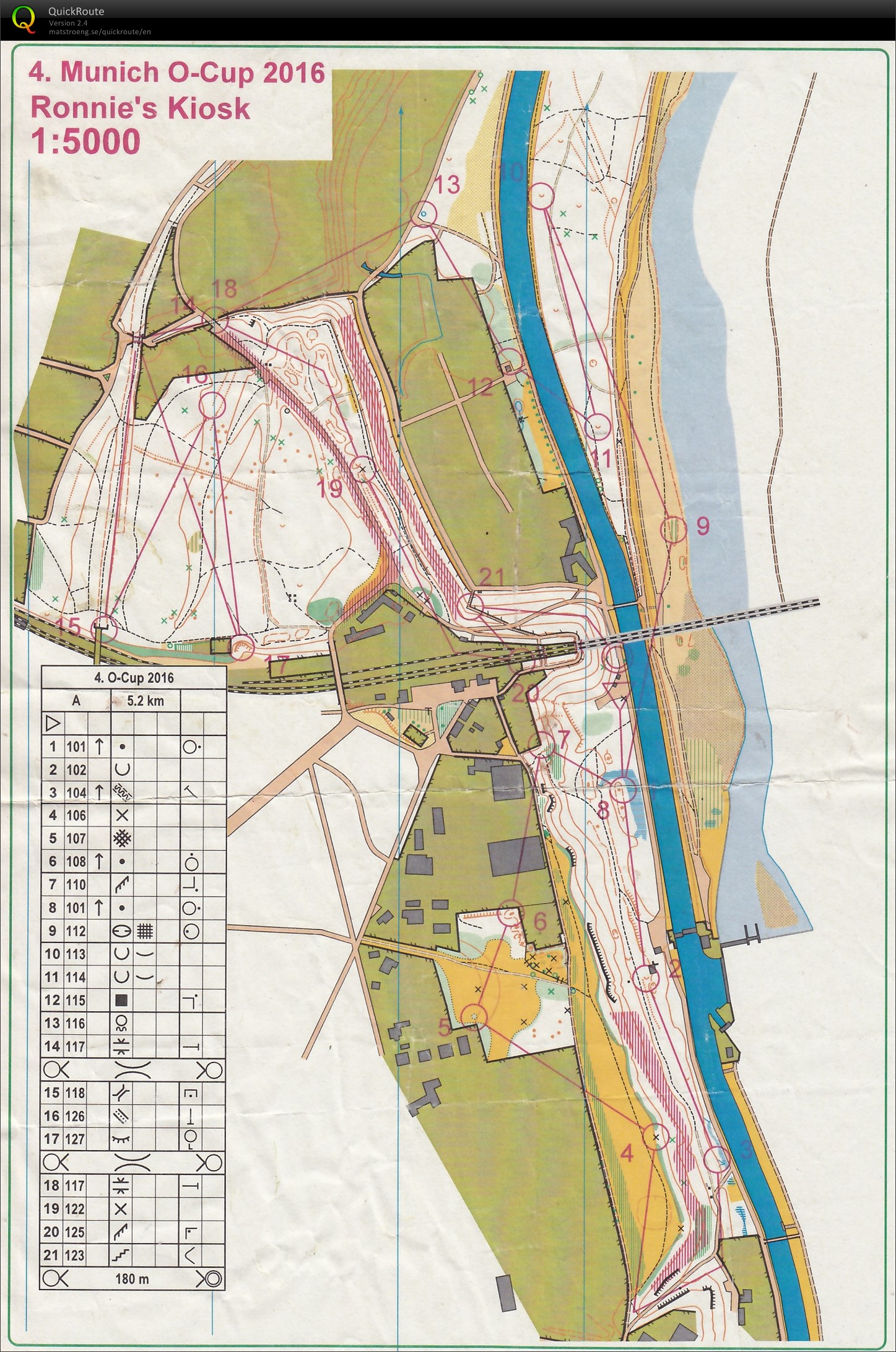 Munich O-Cup 2016 Lauf 4 - Flaucher Süd (28.05.2016)