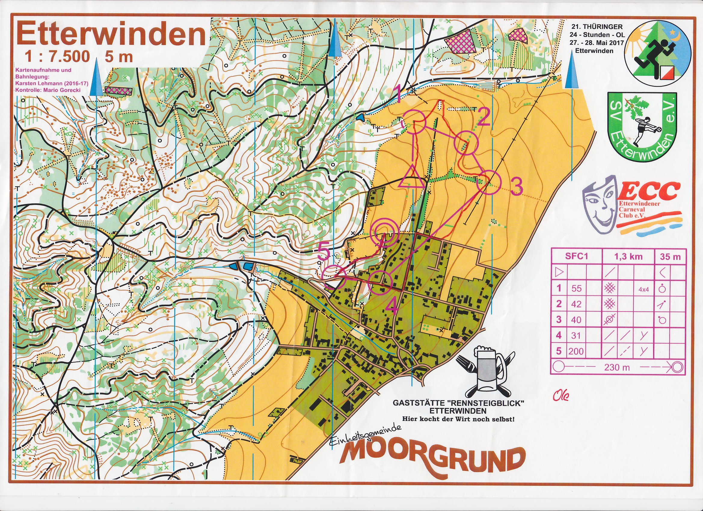 21. 24h-OL 2017 Etterwinden - Lauf 1 (27.05.2017)