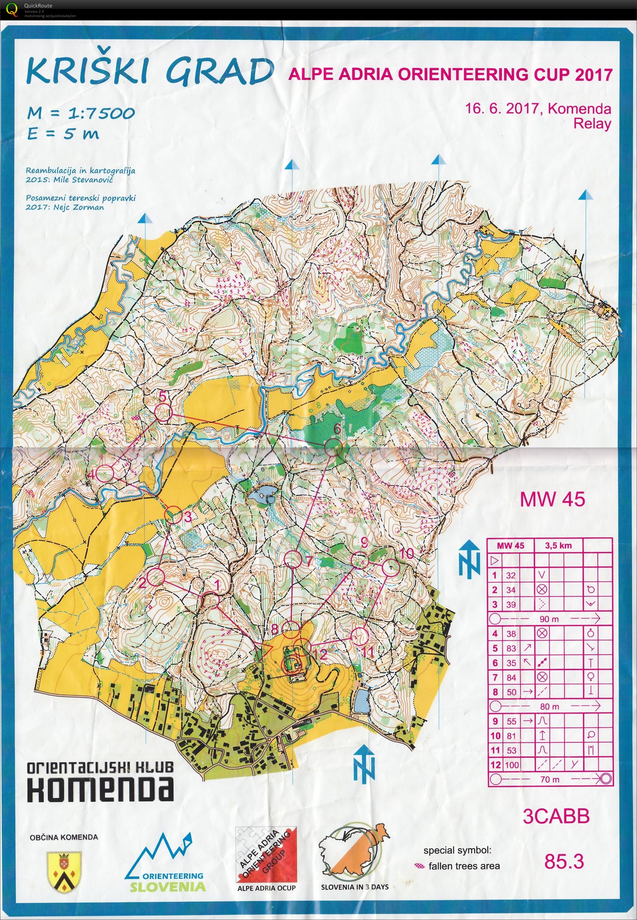 Alpe Adria Orienteering Cup - Staffel (16-06-2017)