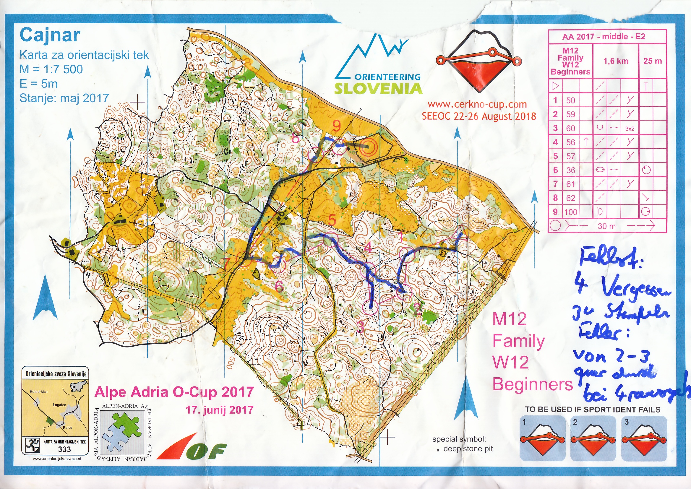 Alpe Adria Orienteering Cup - Middle (17/06/2017)