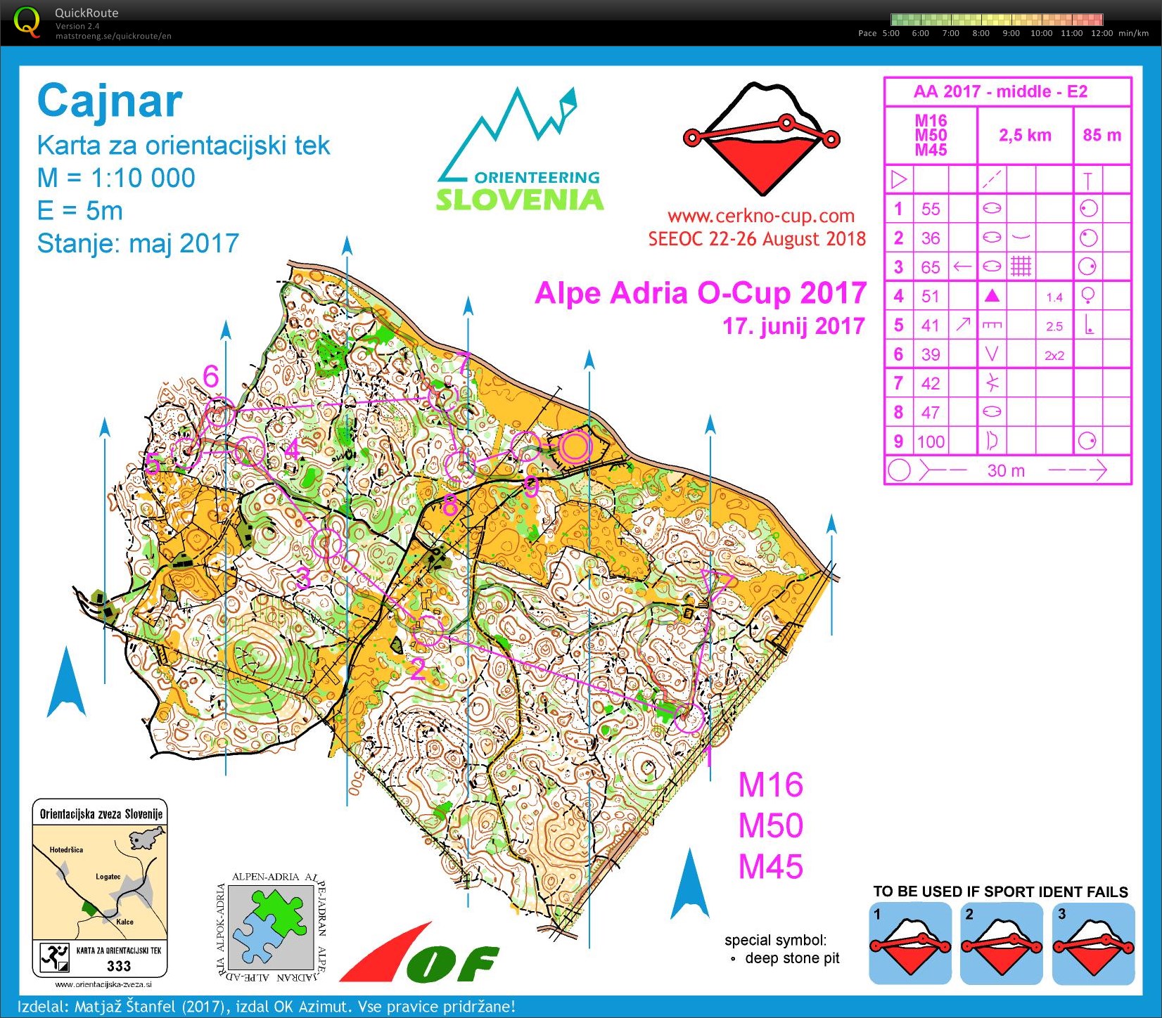 Alpe Adria Orienteering Cup - Middle (17.06.2017)