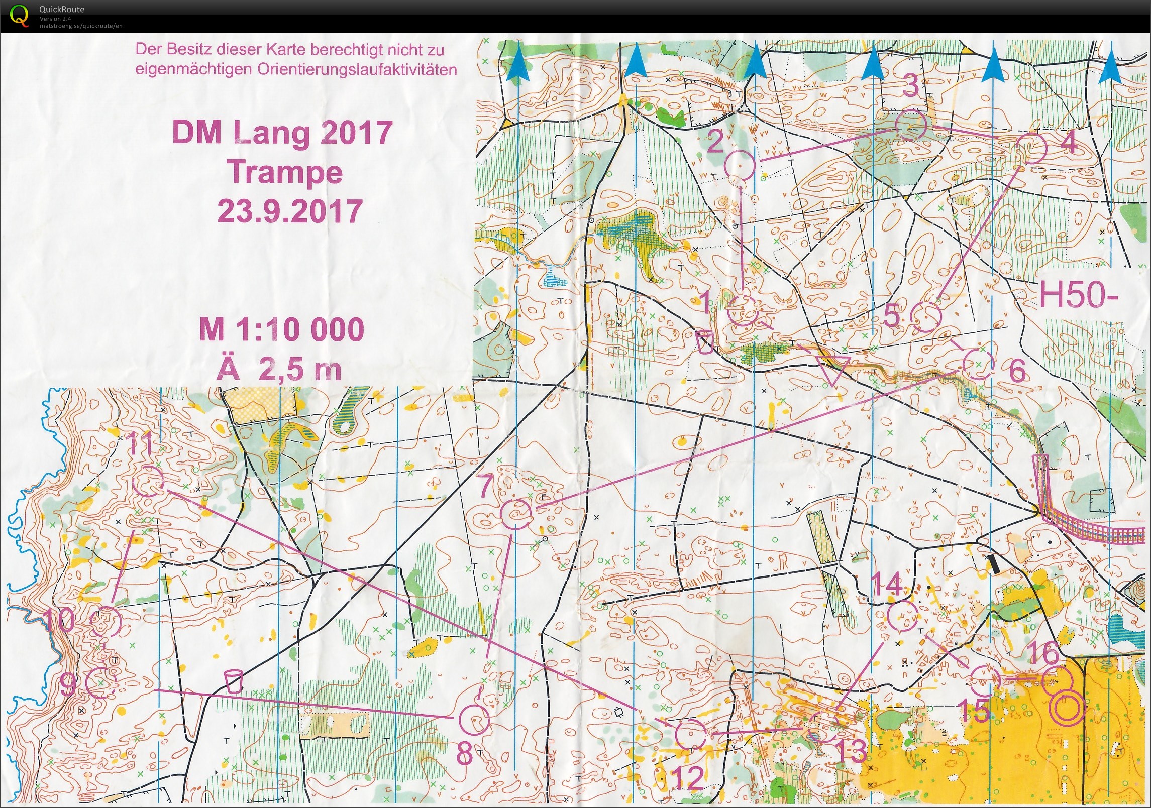 Deutsche Meisterschaften Lang-OL 2017 Trampe (23.09.2017)