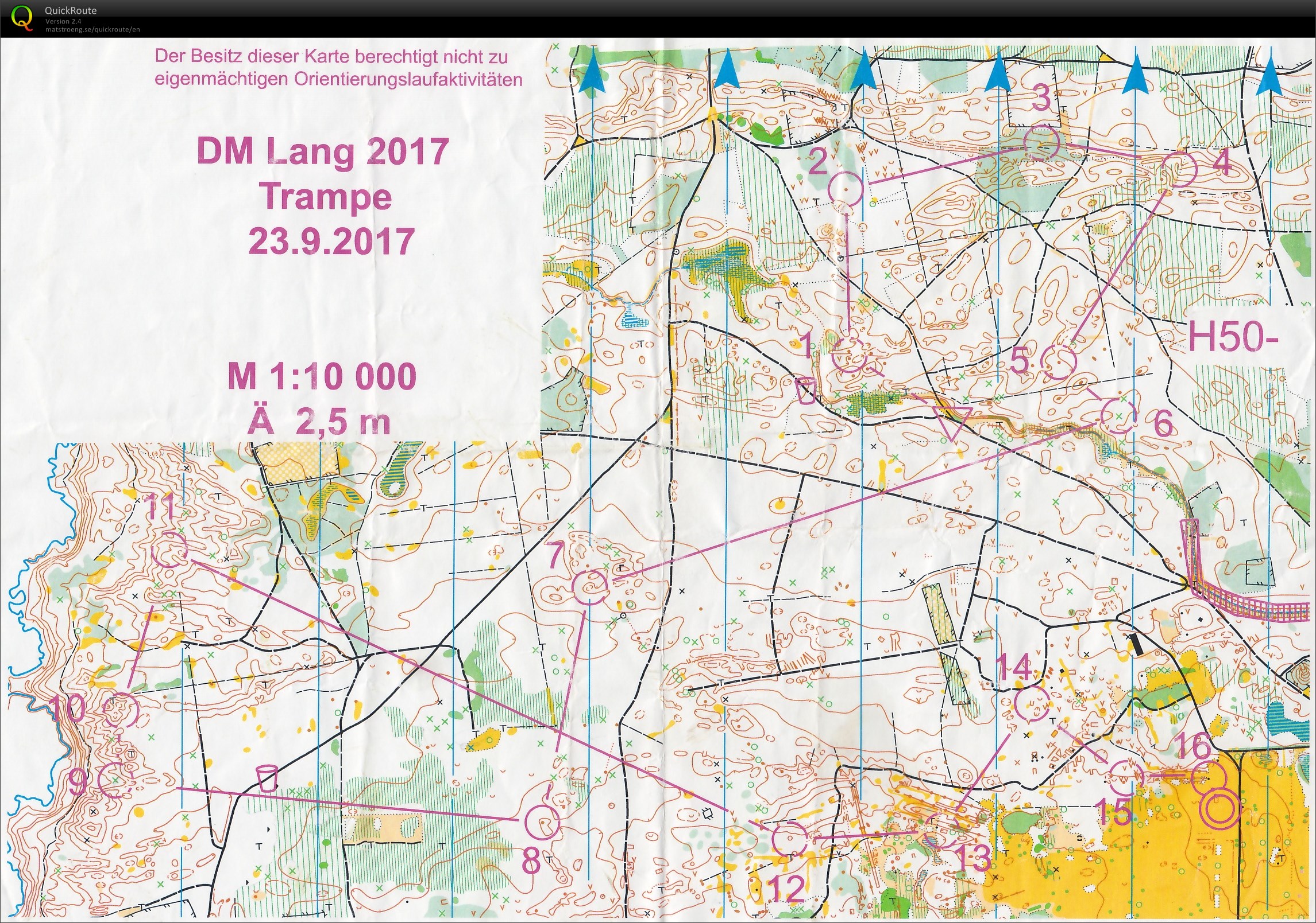 Deutsche Meisterschaften Lang-OL 2017 Trampe (23-09-2017)