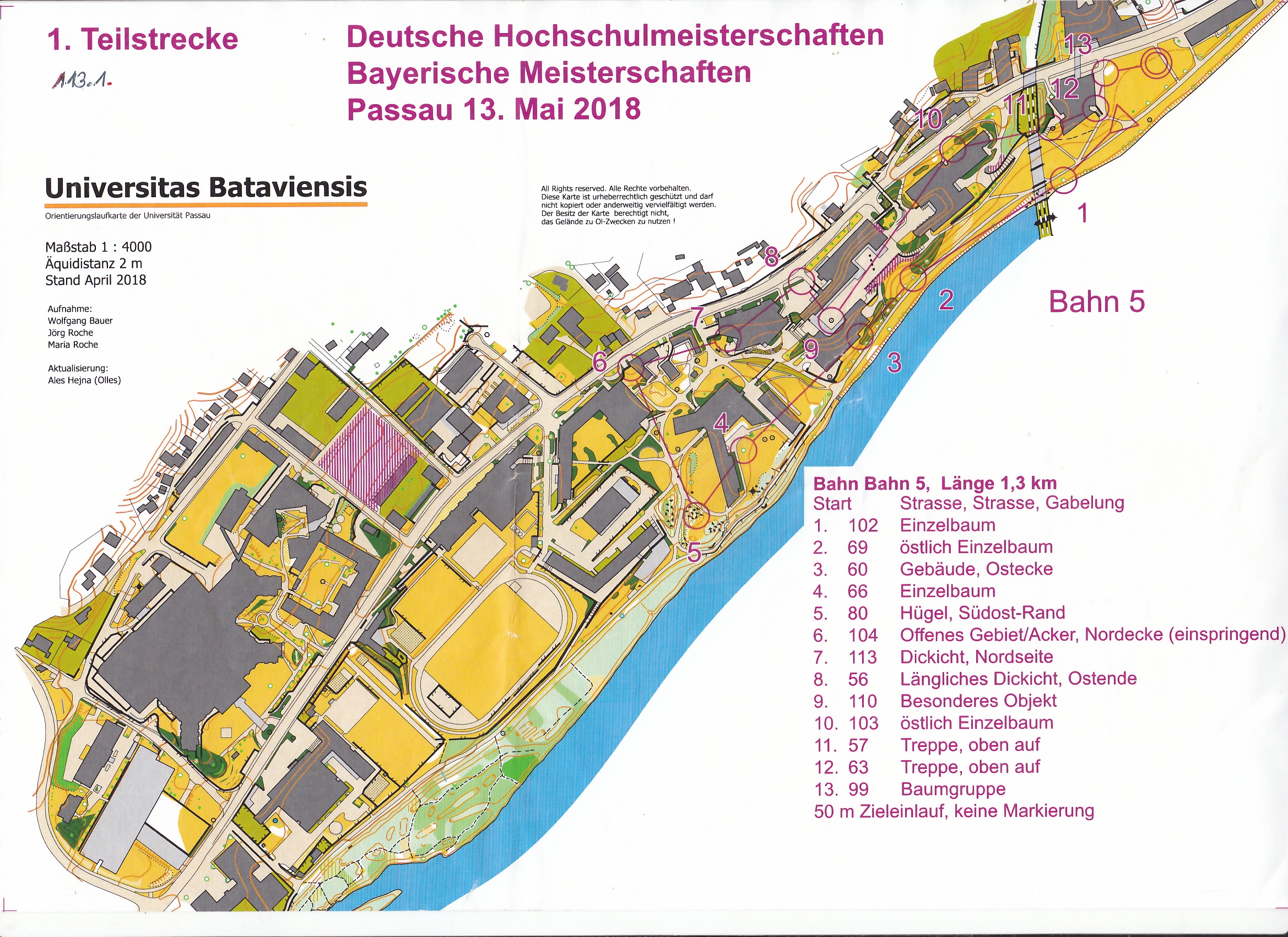 Bayerische Meisterschaften 2018 Staffel-OL Passau (2018-05-13)