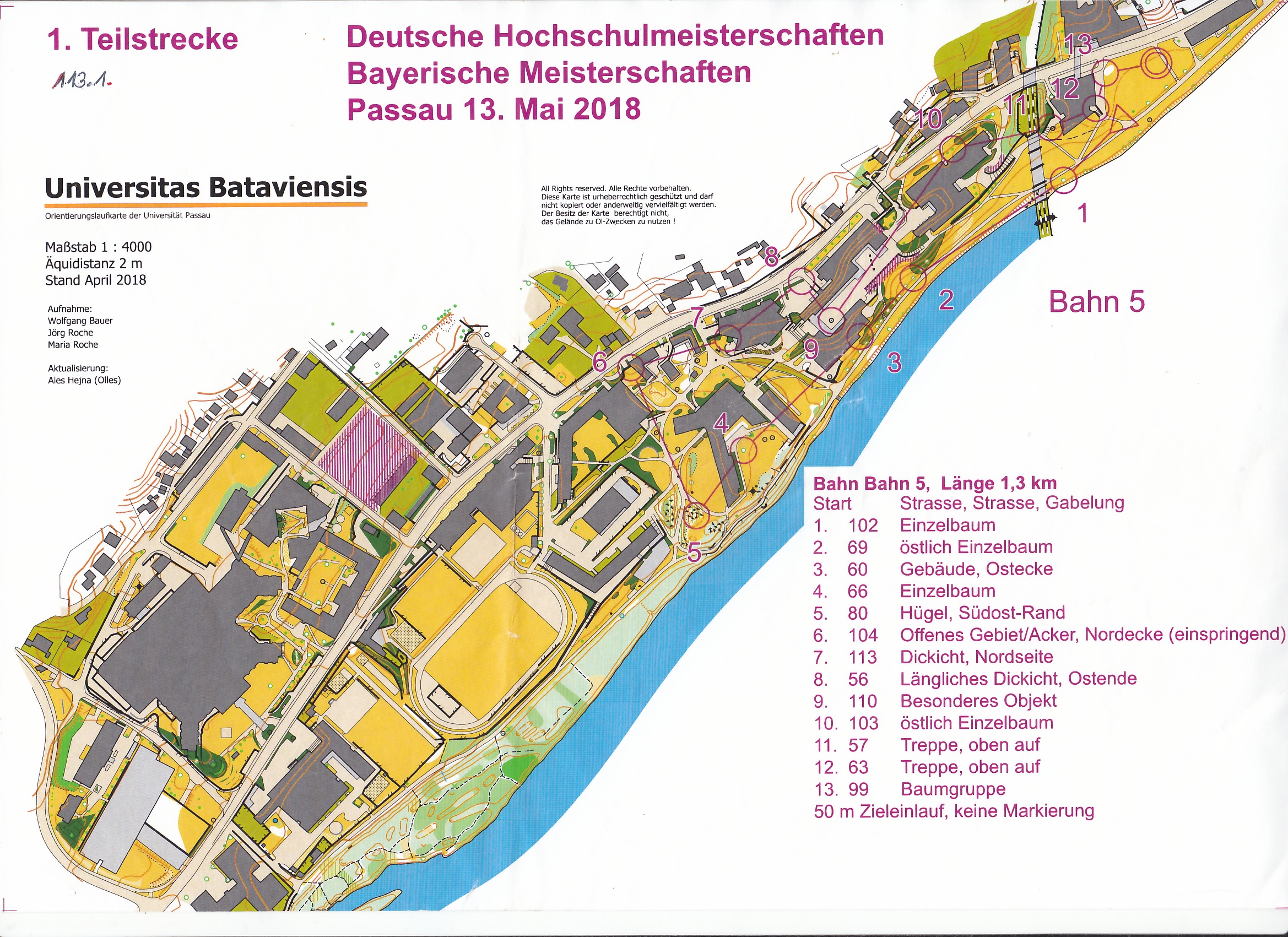 Bayerische Meisterschaften 2018 Staffel-OL Passau (13/05/2018)