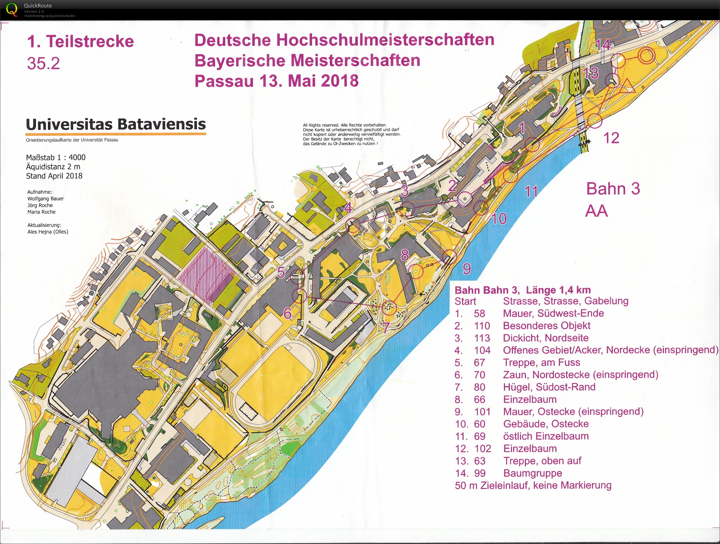 Bayerische Meisterschaften 2018 Staffel-OL Passau Leg 2 (13/05/2018)