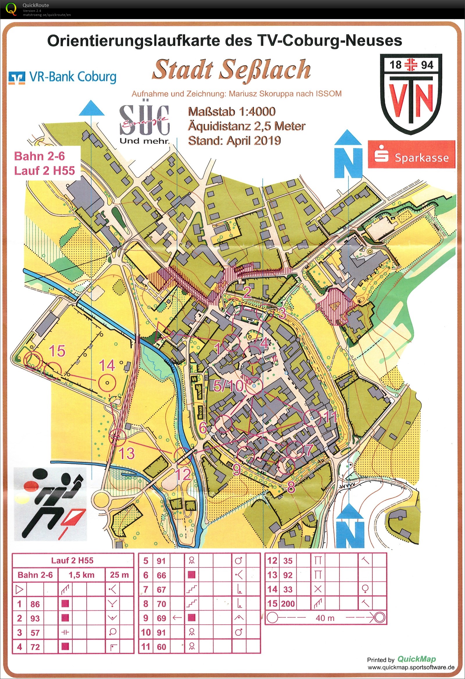 Bayerische Meisterschaften Sprint-OL in Seßlach - Lauf 2 (26/05/2019)