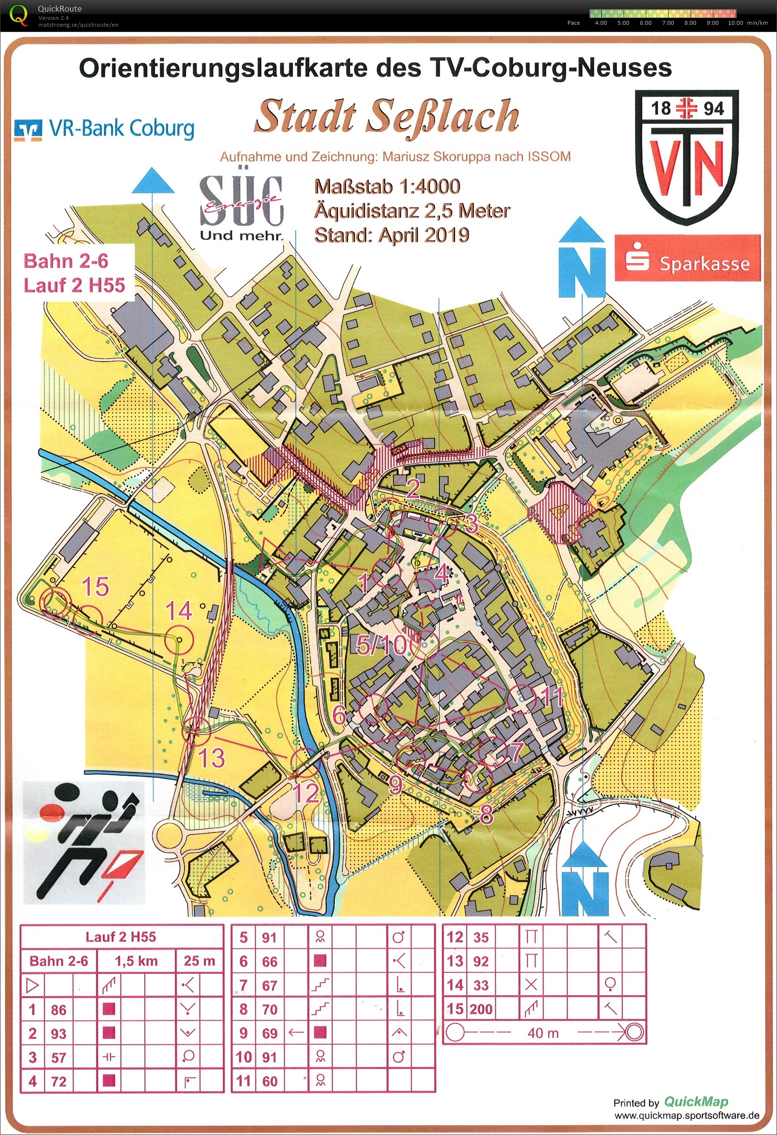 Bayerische Meisterschaften Sprint-OL in Seßlach - Lauf 2 (2019-05-26)