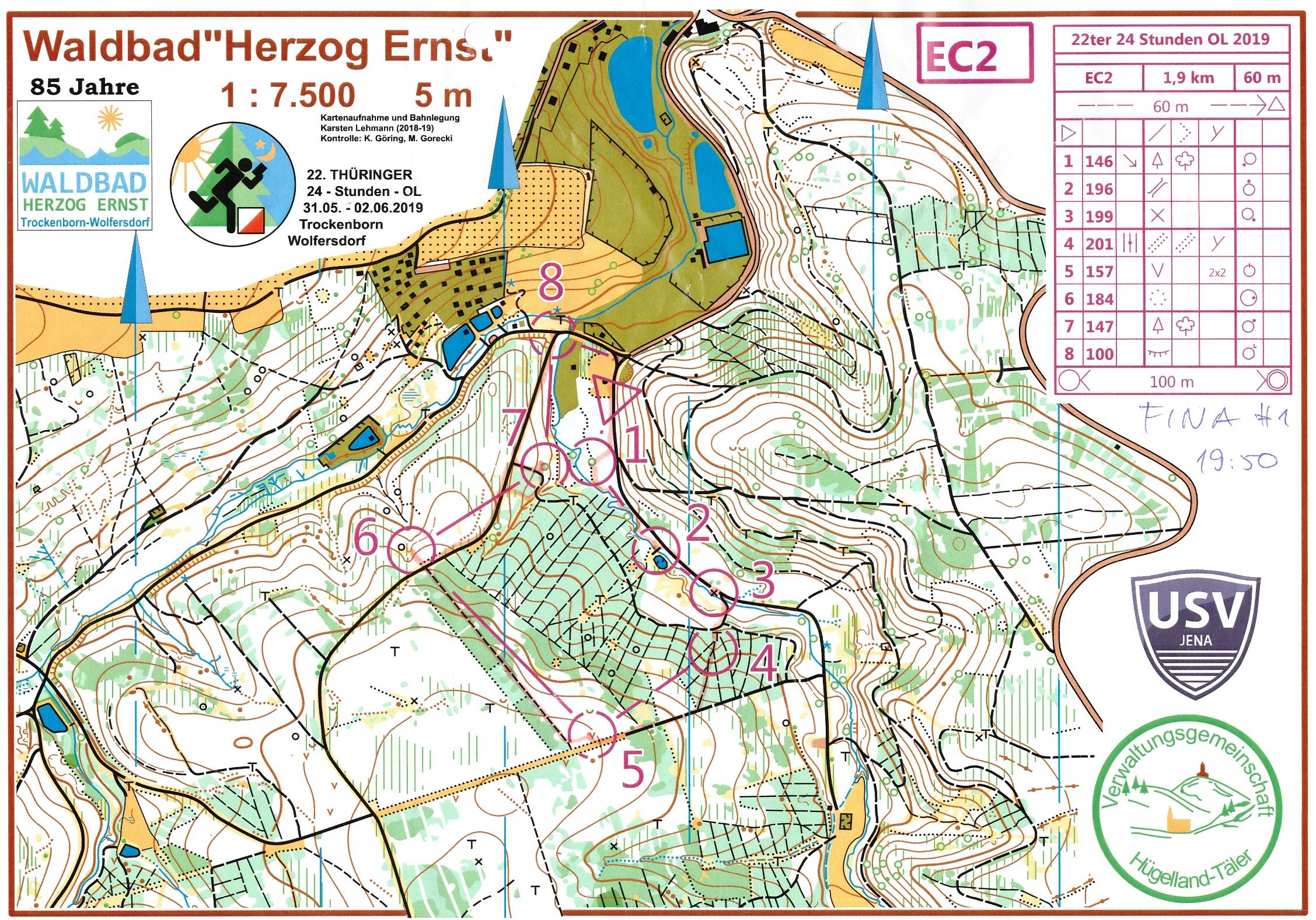 22ter 24-h-OL in Trockenborn/Wolfersdorf - Lauf 1 (01.06.2019)