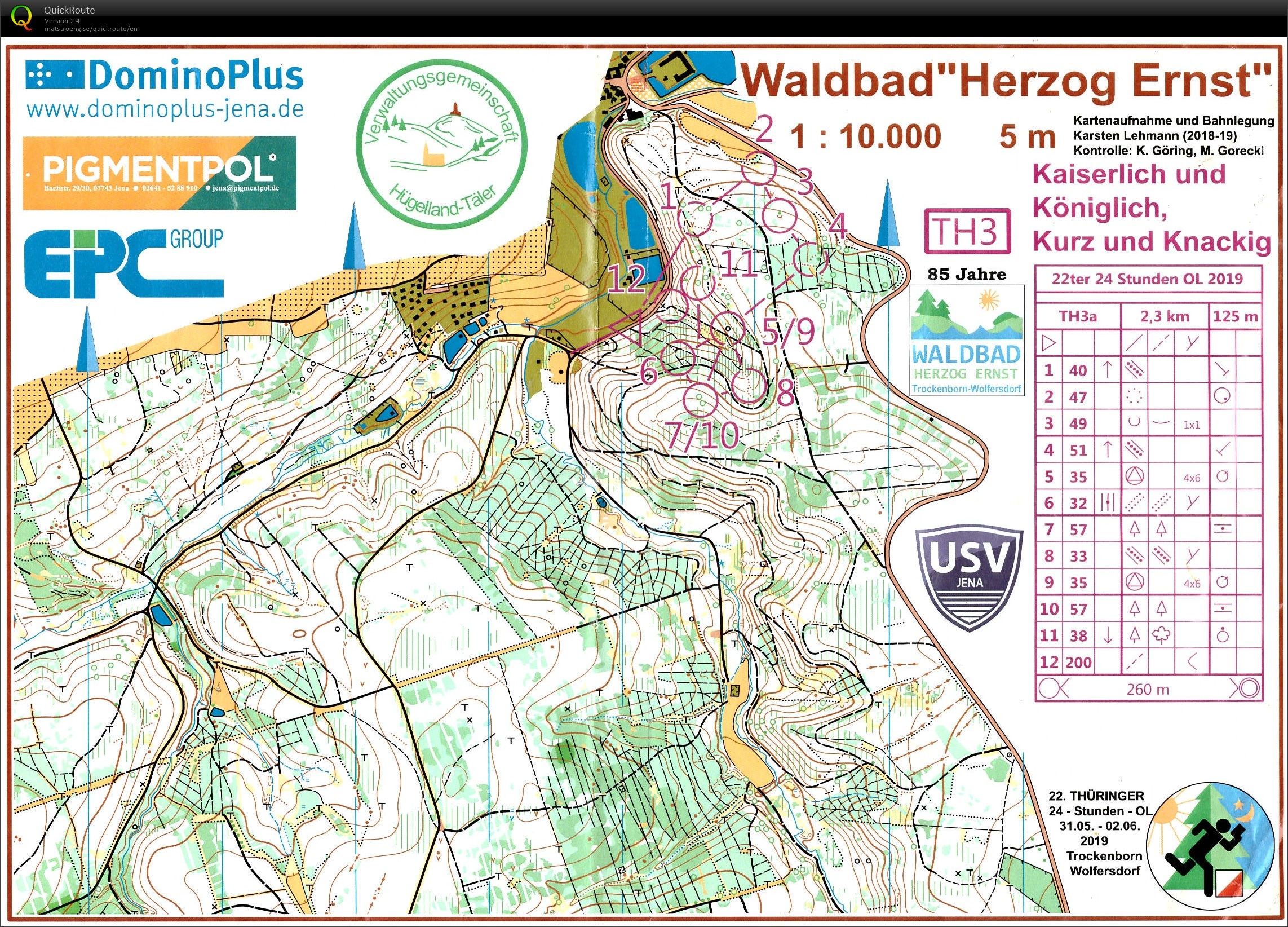 22ter 24-h-OL in Trockenborn/Wolfersdorf - Lauf 1 (01-06-2019)