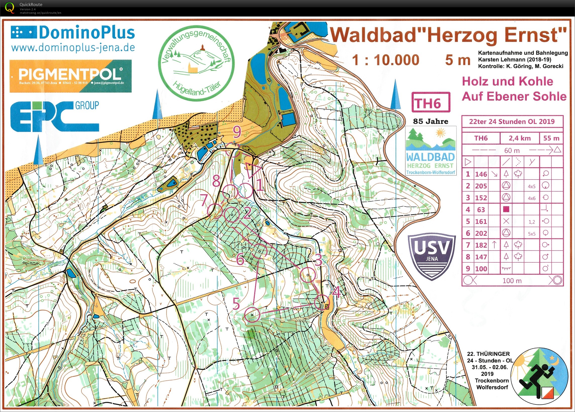 22ter 24-h-OL in Trockenborn/Wolfersdorf - Lauf 2 (01-06-2019)