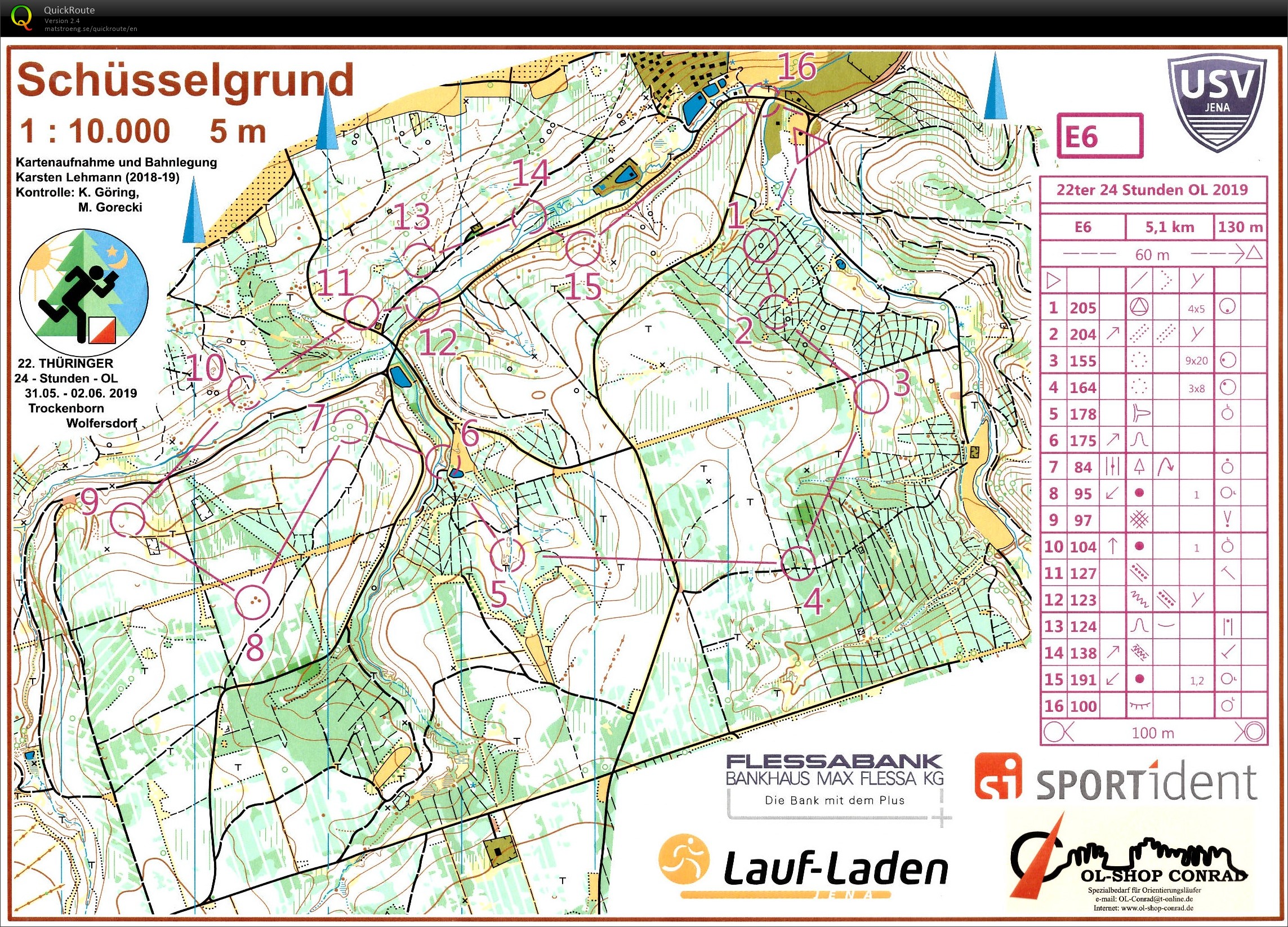 22ter 24-h-OL in Trockenborn/Wolfersdorf - Lauf 3 (01/06/2019)