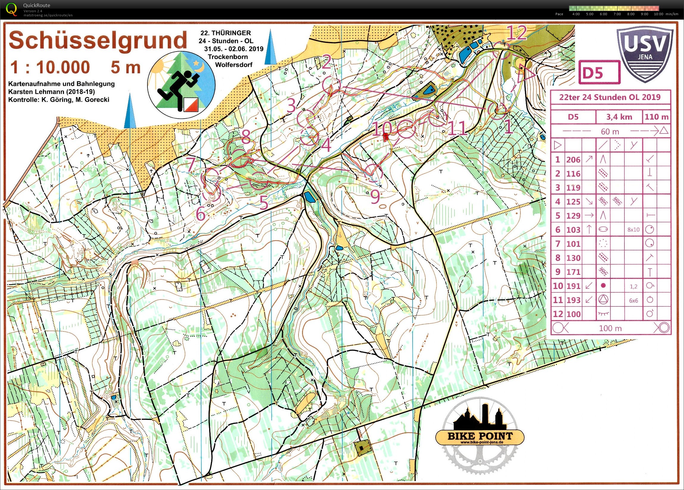 22ter 24-h-OL in Trockenborn/Wolfersdorf - Lauf 4 (01-06-2019)