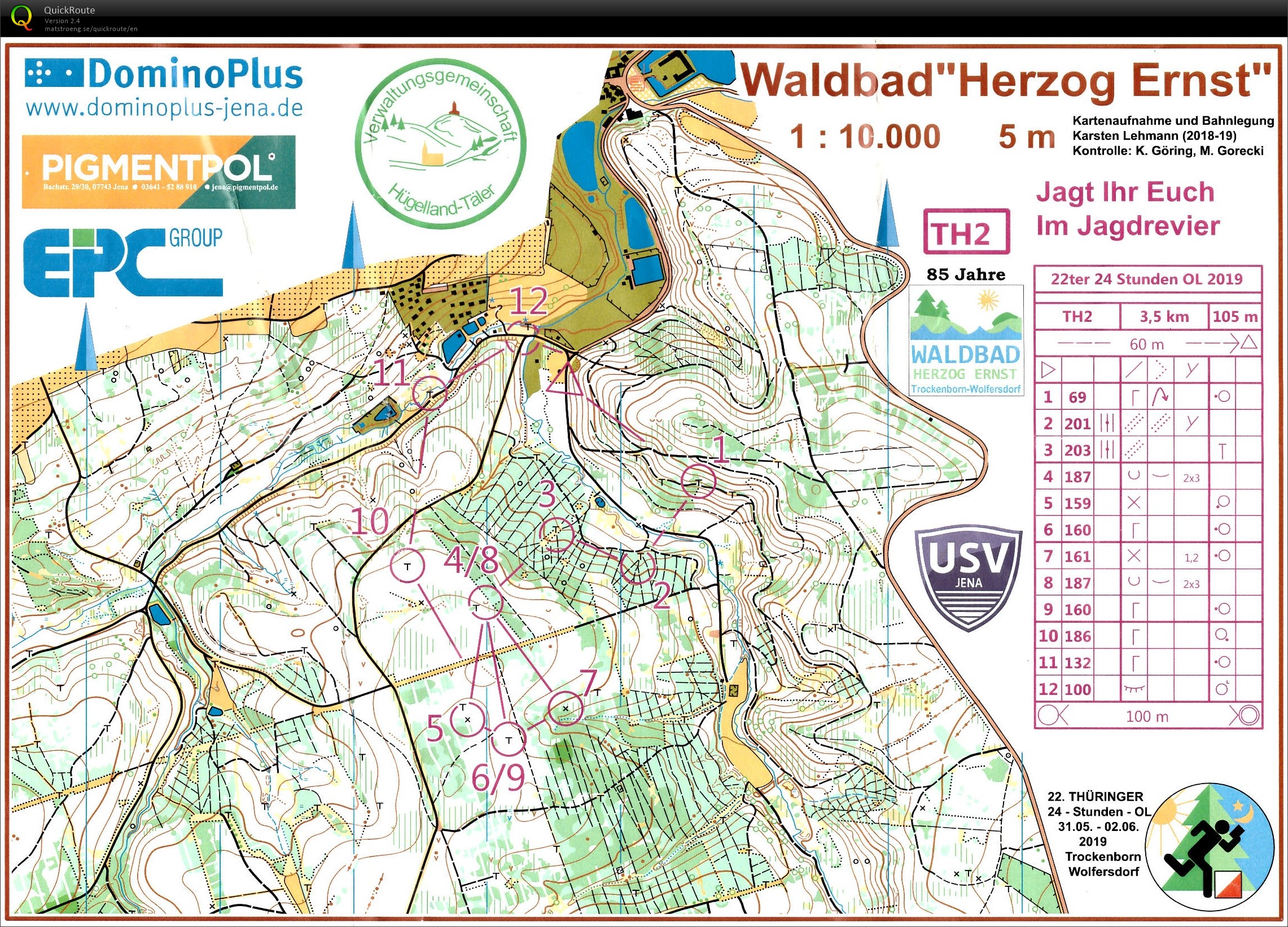 22ter 24-h-OL in Trockenborn/Wolfersdorf - Lauf 1 (2019-06-01)