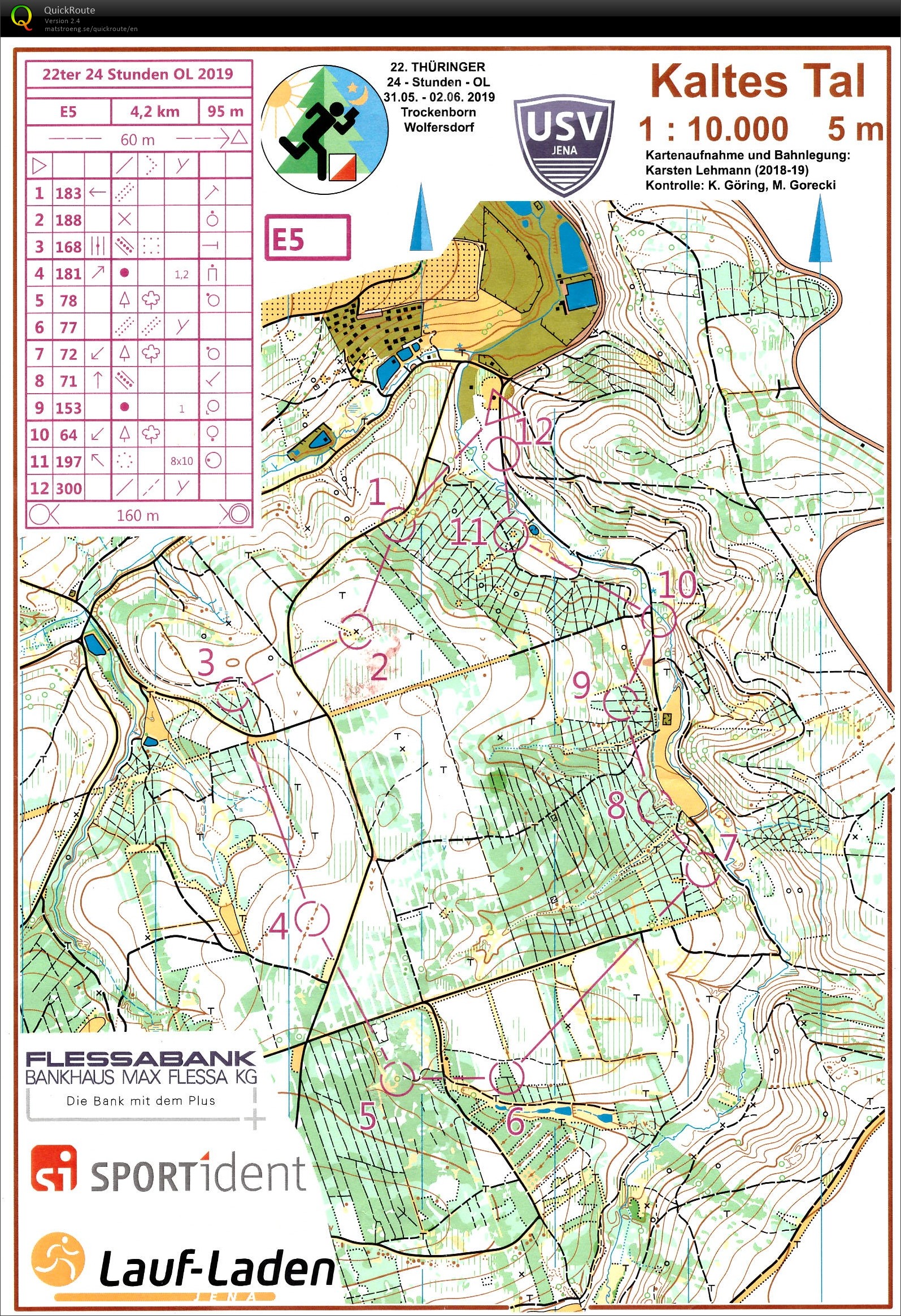 22ter 24-h-OL in Trockenborn/Wolfersdorf - Lauf 4 (01-06-2019)