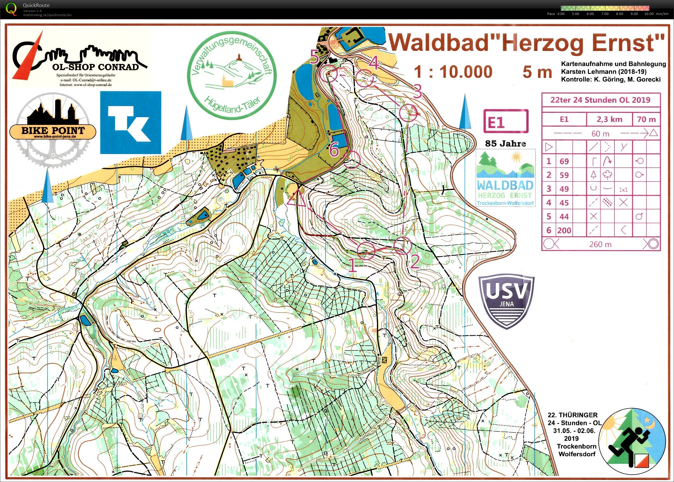 22ter 24-h-OL in Trockenborn/Wolfersdorf - Lauf 5 (01.06.2019)