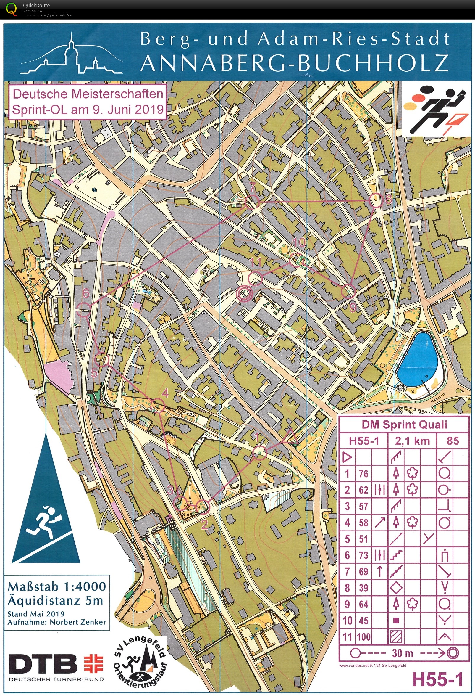 Deutsche Meisterschaften Sprint-OL 2019 Qualifikation (09.06.2019)