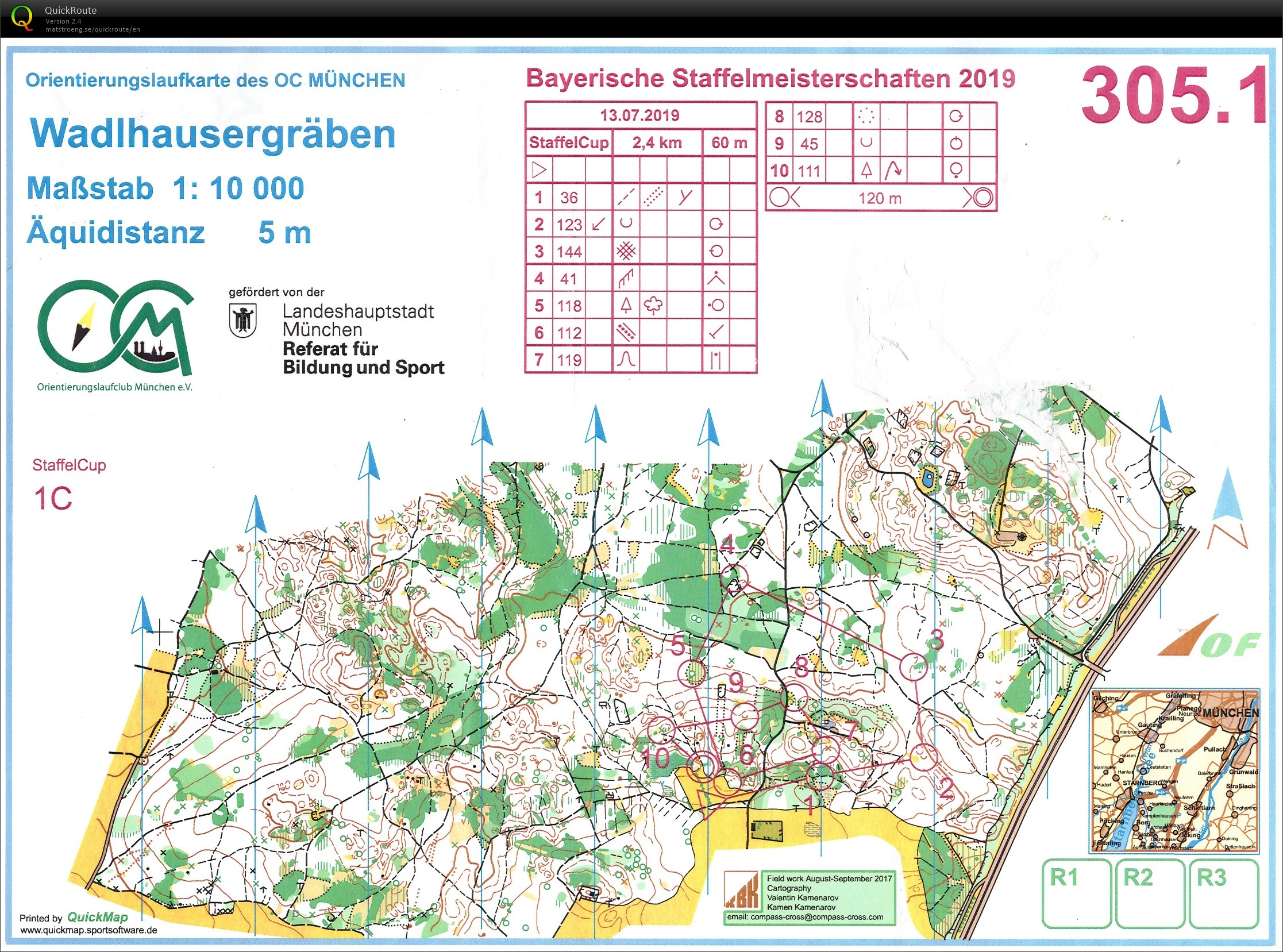 Bayerische Meisterschaften Staffel-OL Starnberg Lauf 1 (13/07/2019)