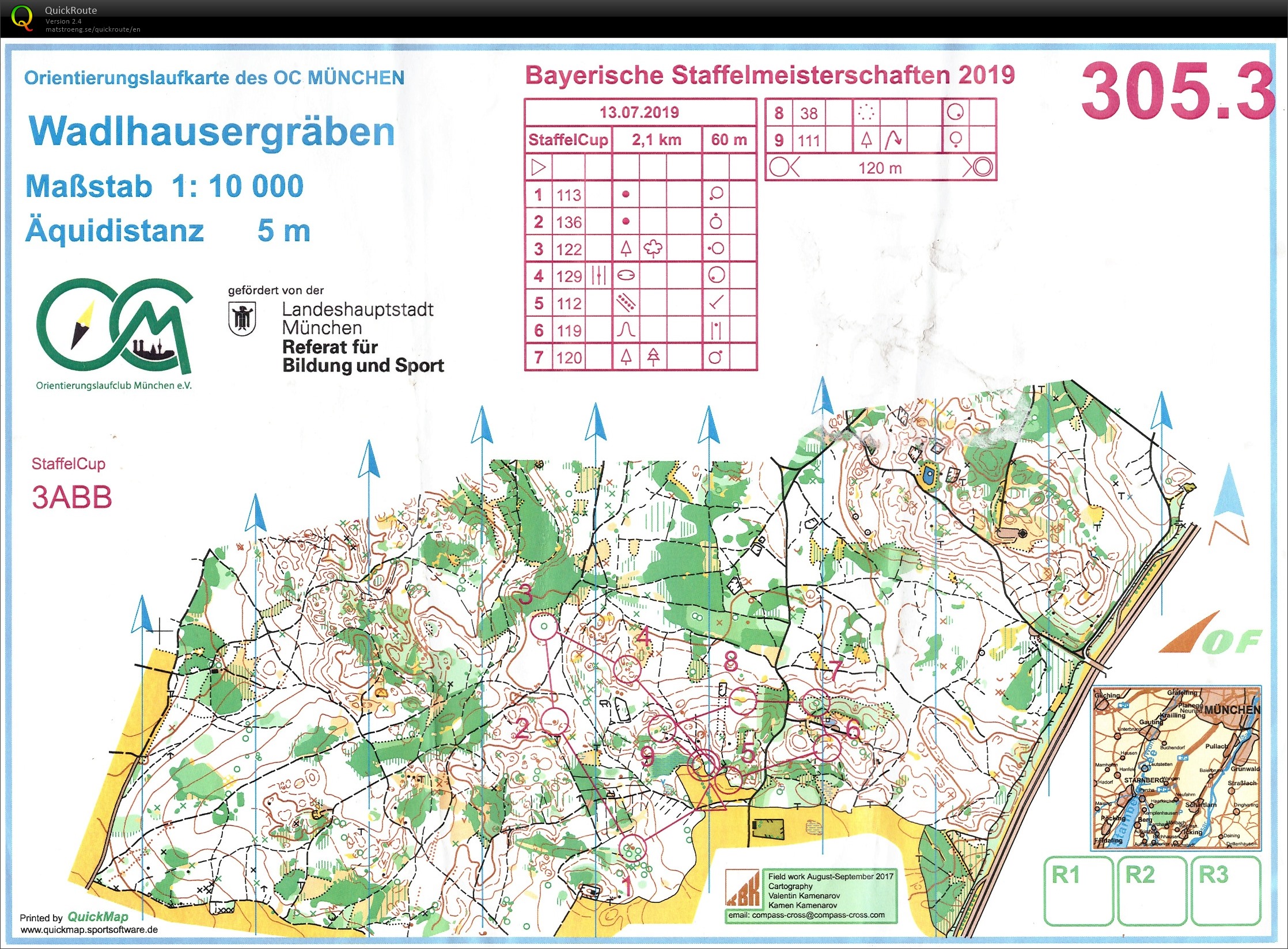 Bayerische Meisterschaften Staffel-OL Starnberg Lauf 2 (13.07.2019)