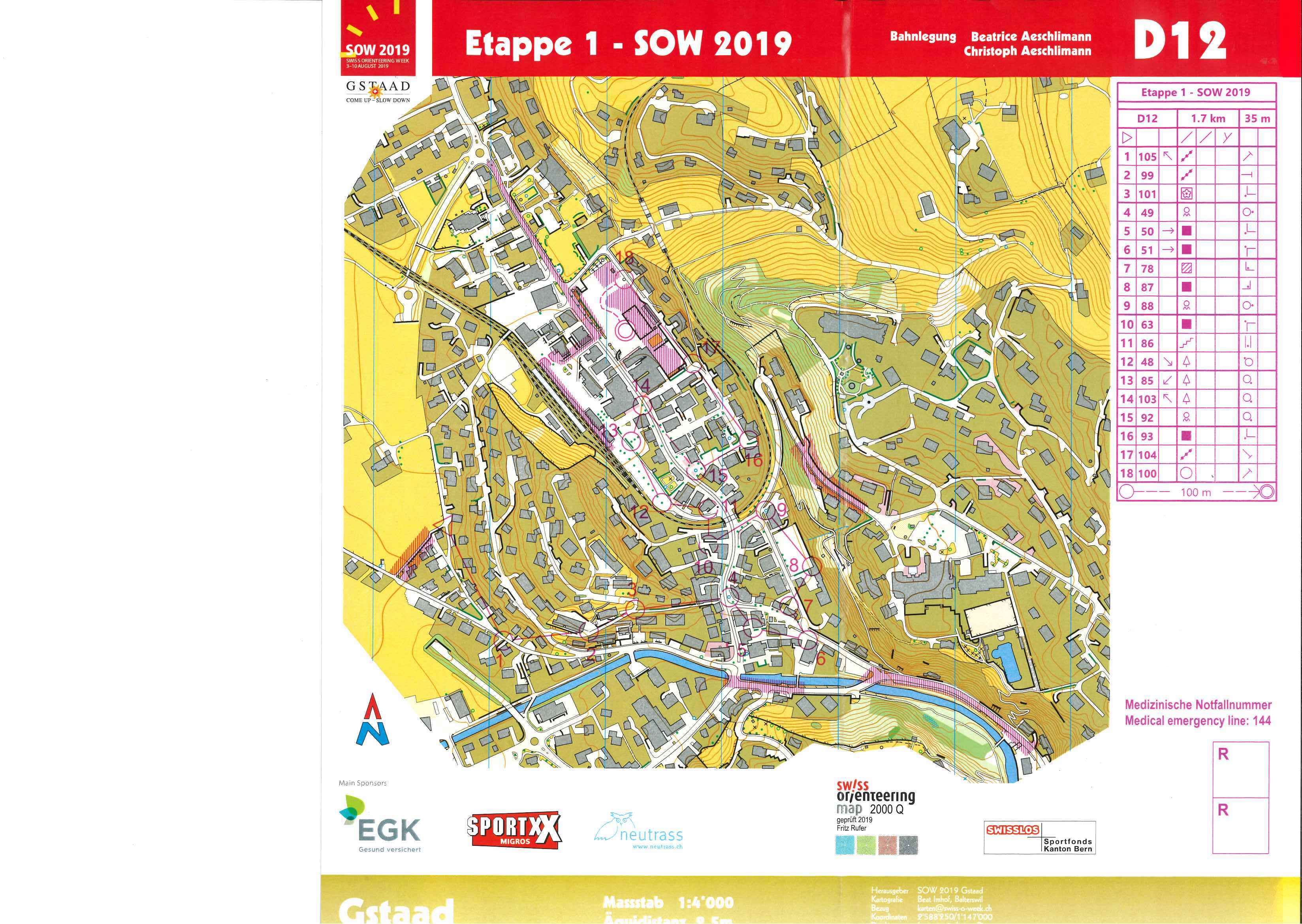 Swiss-O-Week 2019 Gstaad - E1 (04/08/2019)