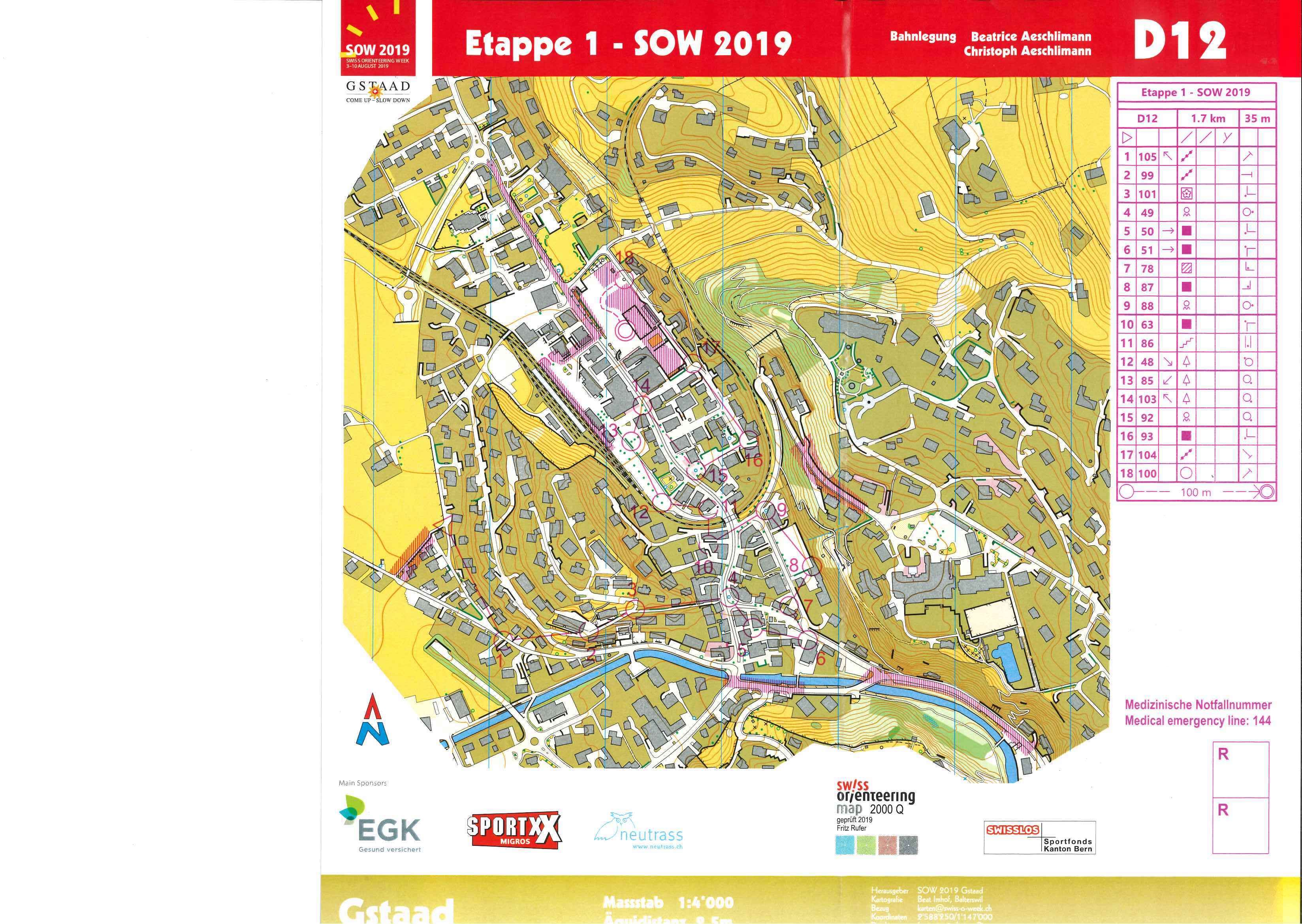 Swiss-O-Week 2019 Gstaad - E1 (04.08.2019)