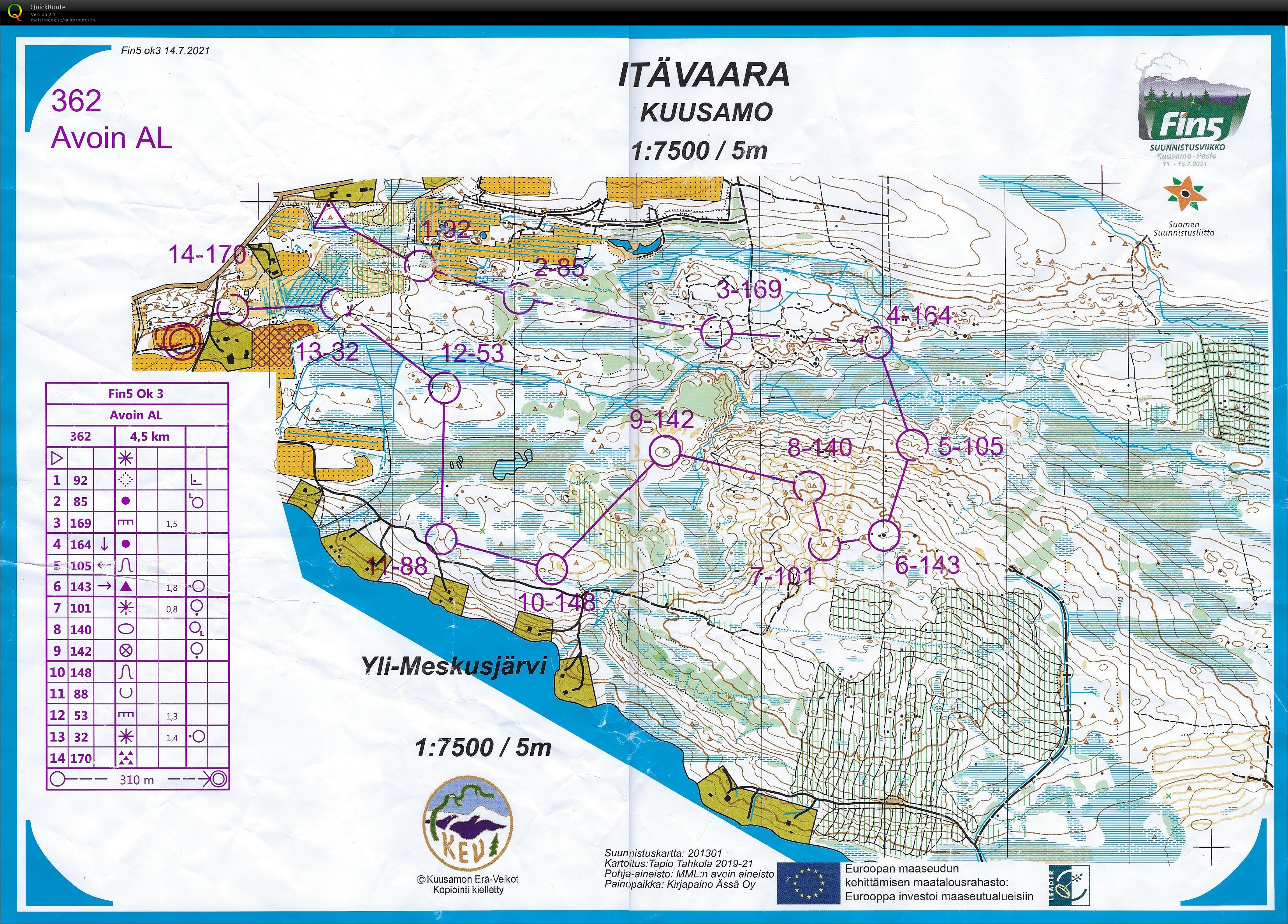 Fin5 - Orienteering Week - E3 (2021-07-14)