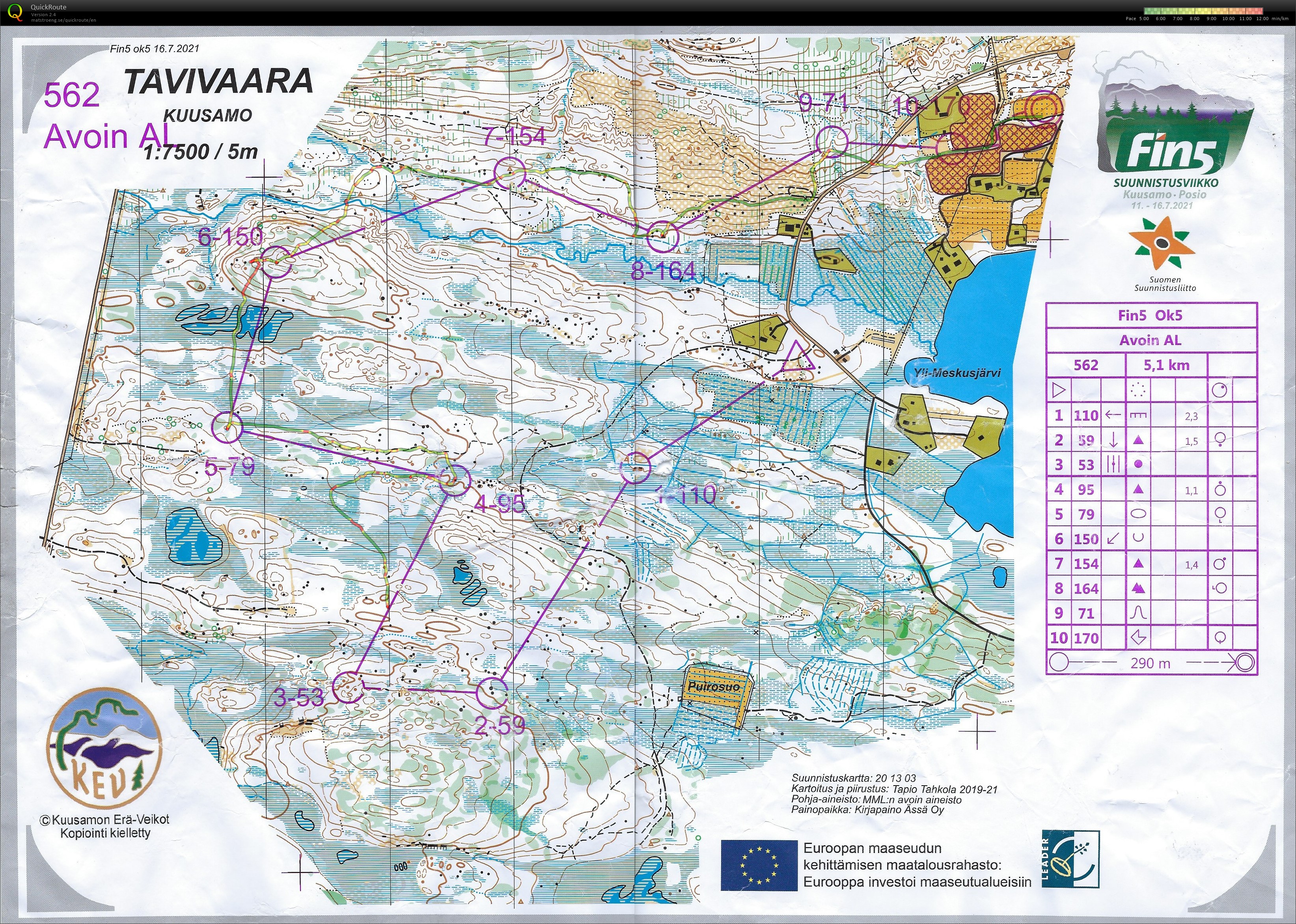 Fin5 - Orienteering Week - E5 (16/07/2021)