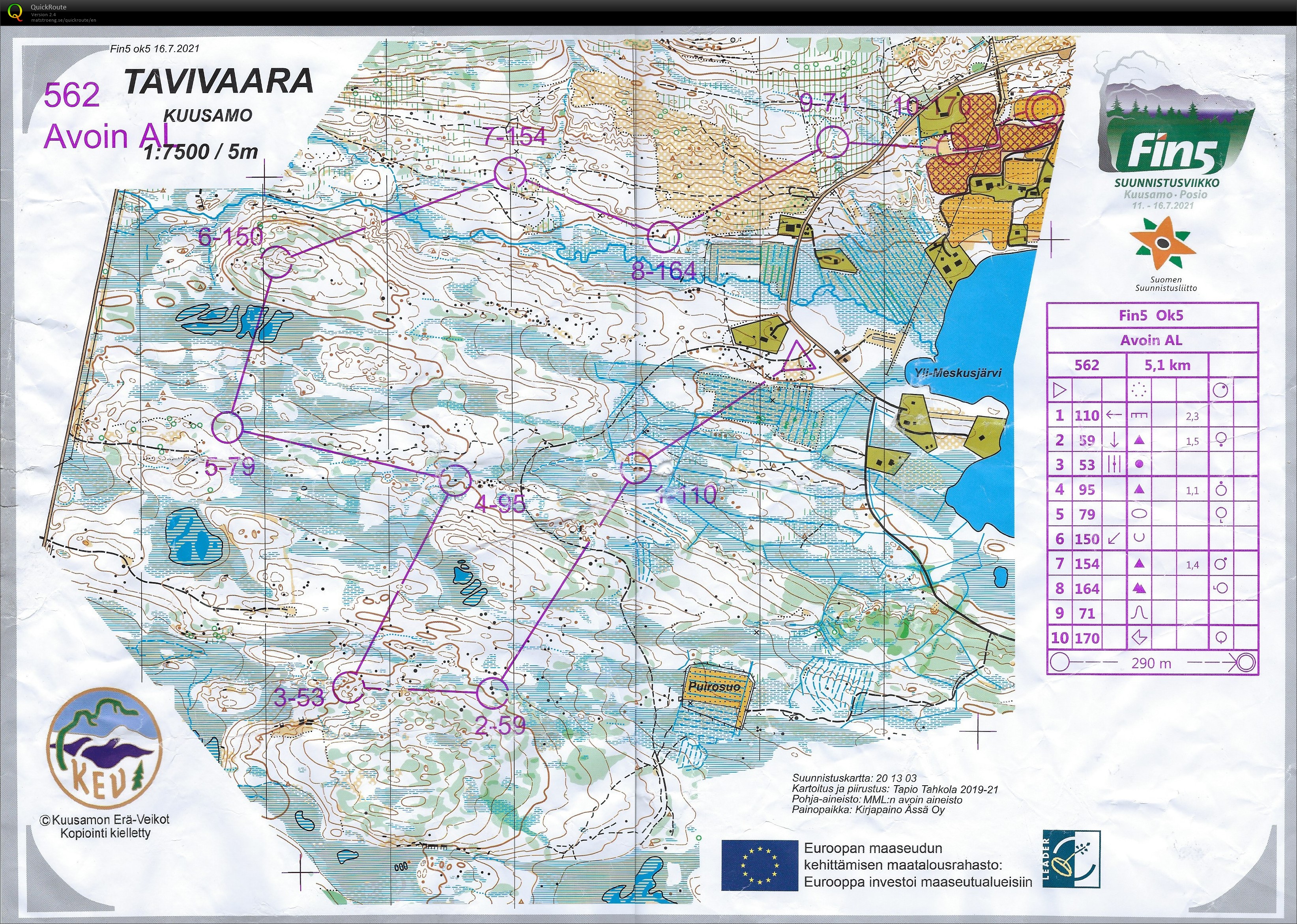 Fin5 - Orienteering Week - E5 (16.07.2021)