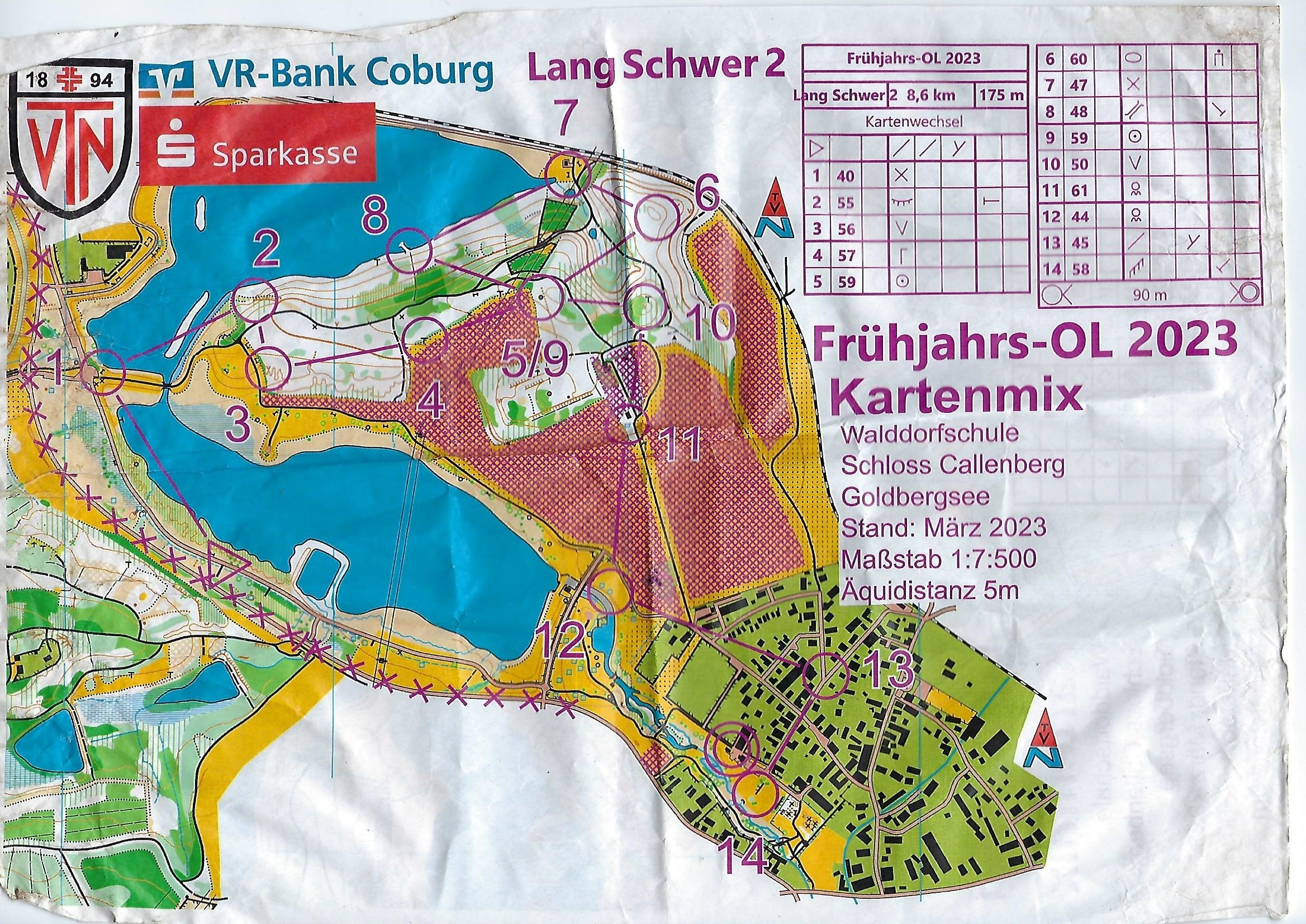 Trainings-OL in Coburg - Karte 2 (19.03.2023)